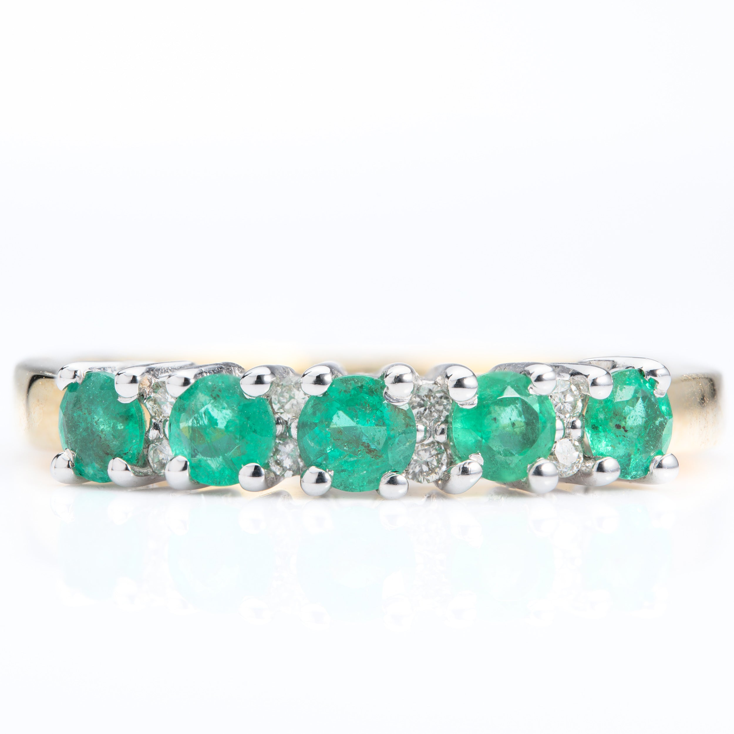 9ct Gold Emerald & Diamond Eternity Ring