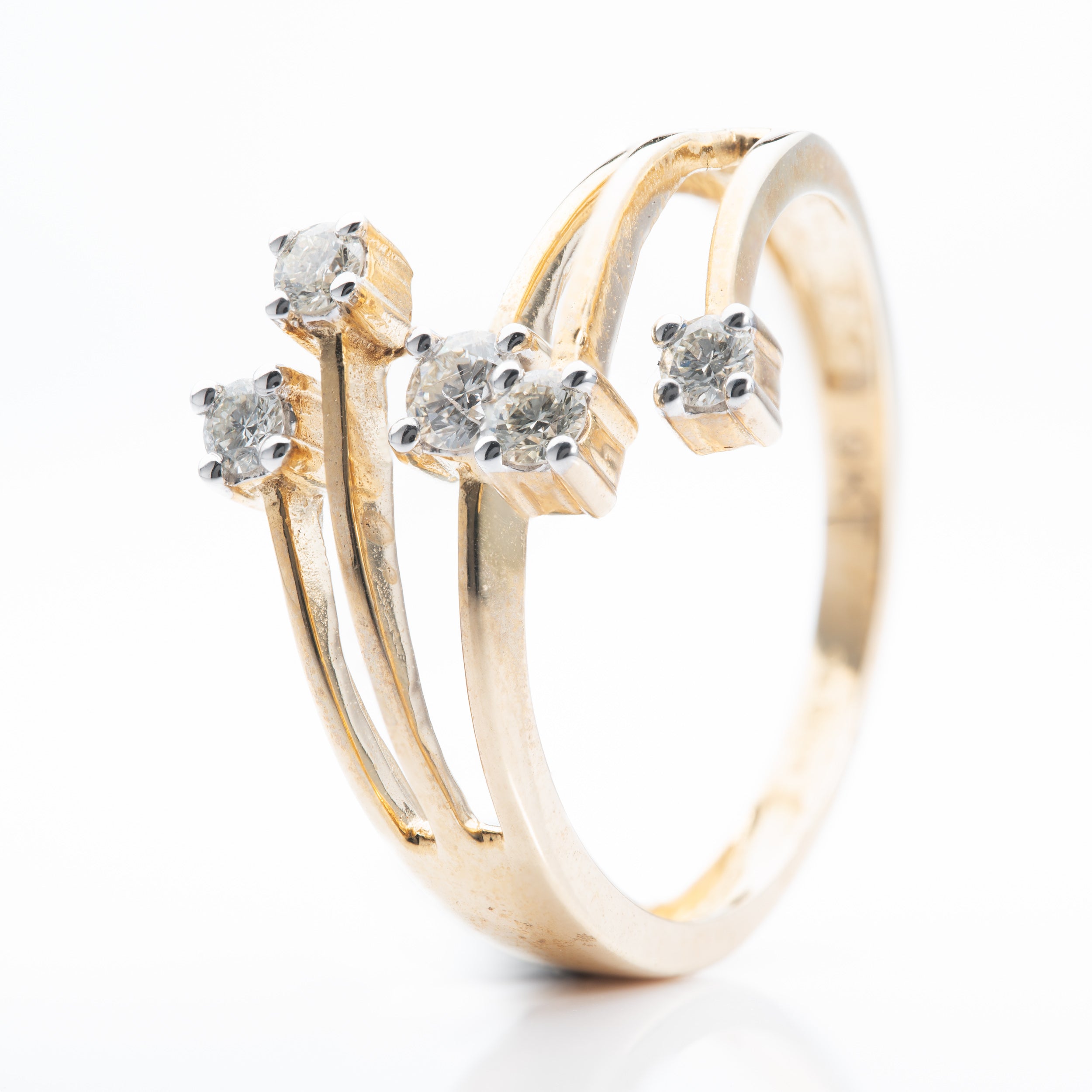9ct Yellow Gold Diamond Set Dress Ring
