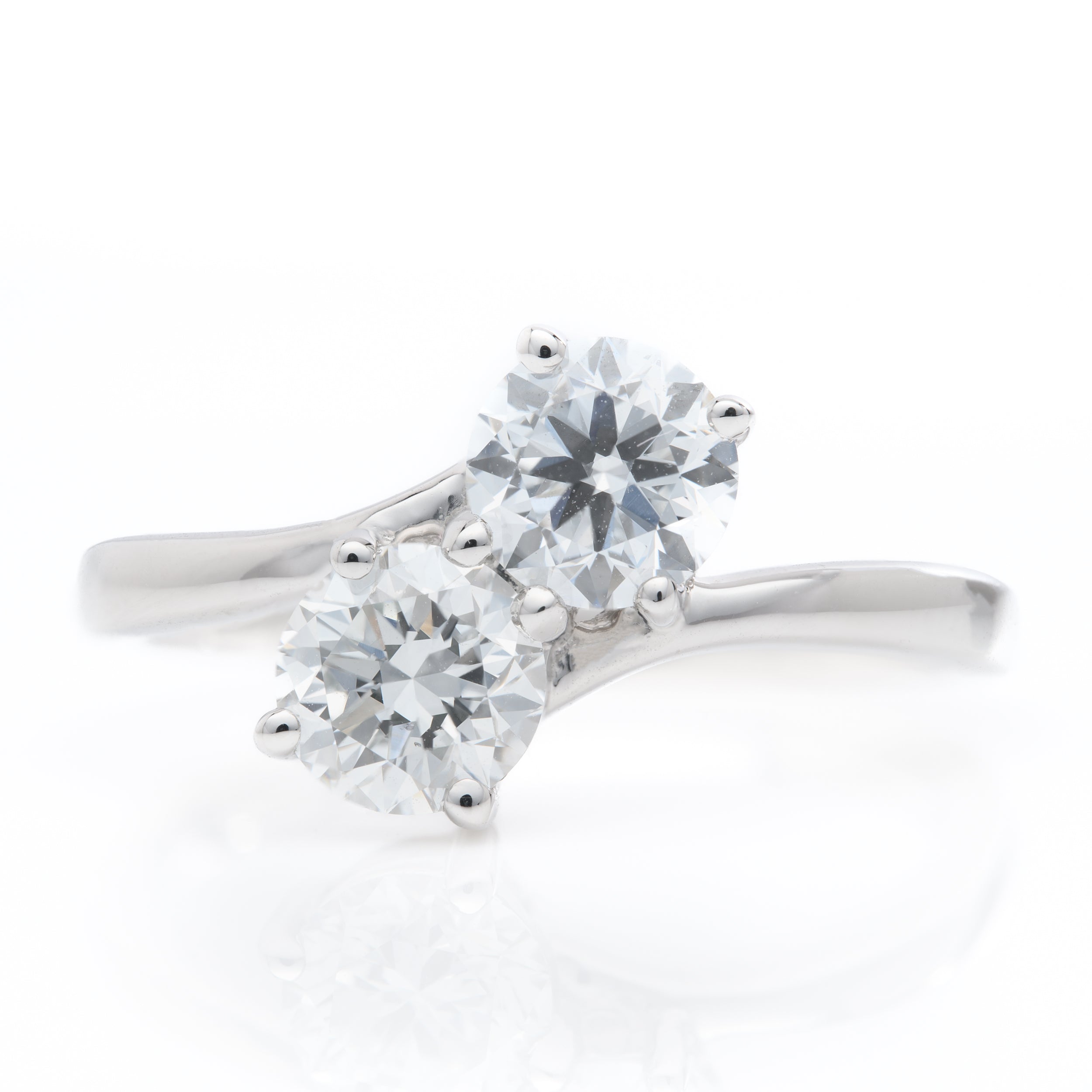 9ct White Gold Lab Grown Brilliant Cut Diamond Toi et Moi Ring
