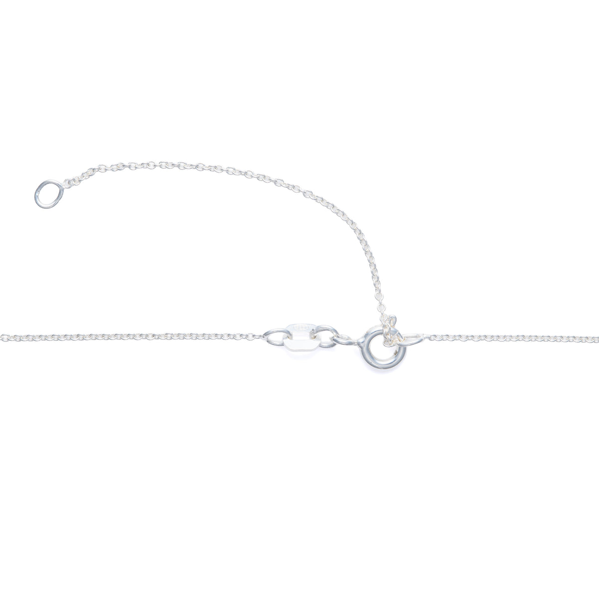 Silver Oval Pendant (9mm width diameter) with 16-18" Silver Trace Chain