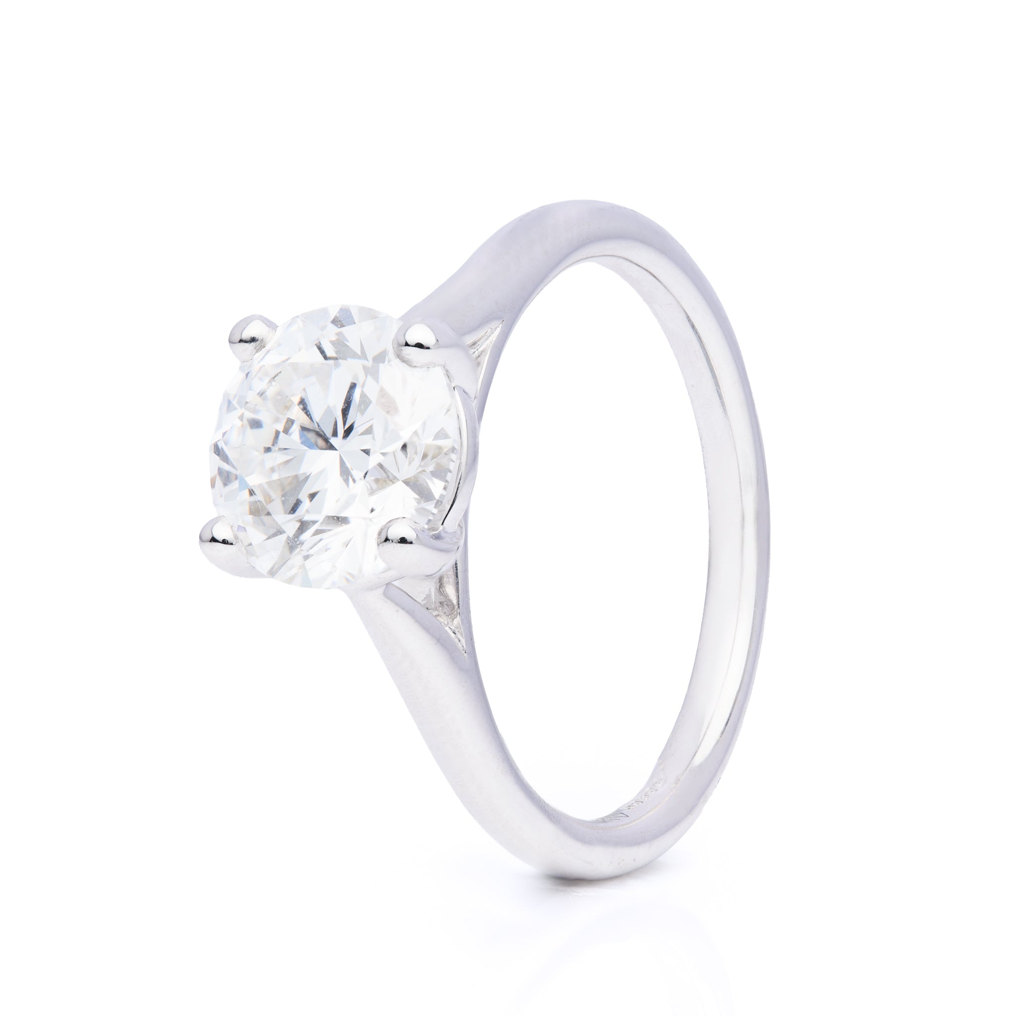 9ct White Gold 2.05ct Claw Set Lab Grown Diamond Solitaire Ring