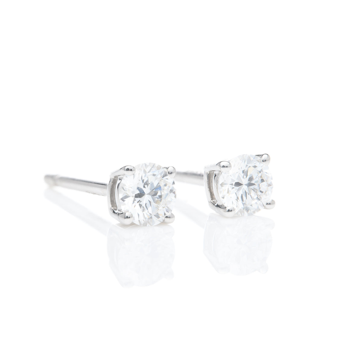 9ct White Gold Claw Set Lab Grown Diamond Stud Earrings (0.30ct)