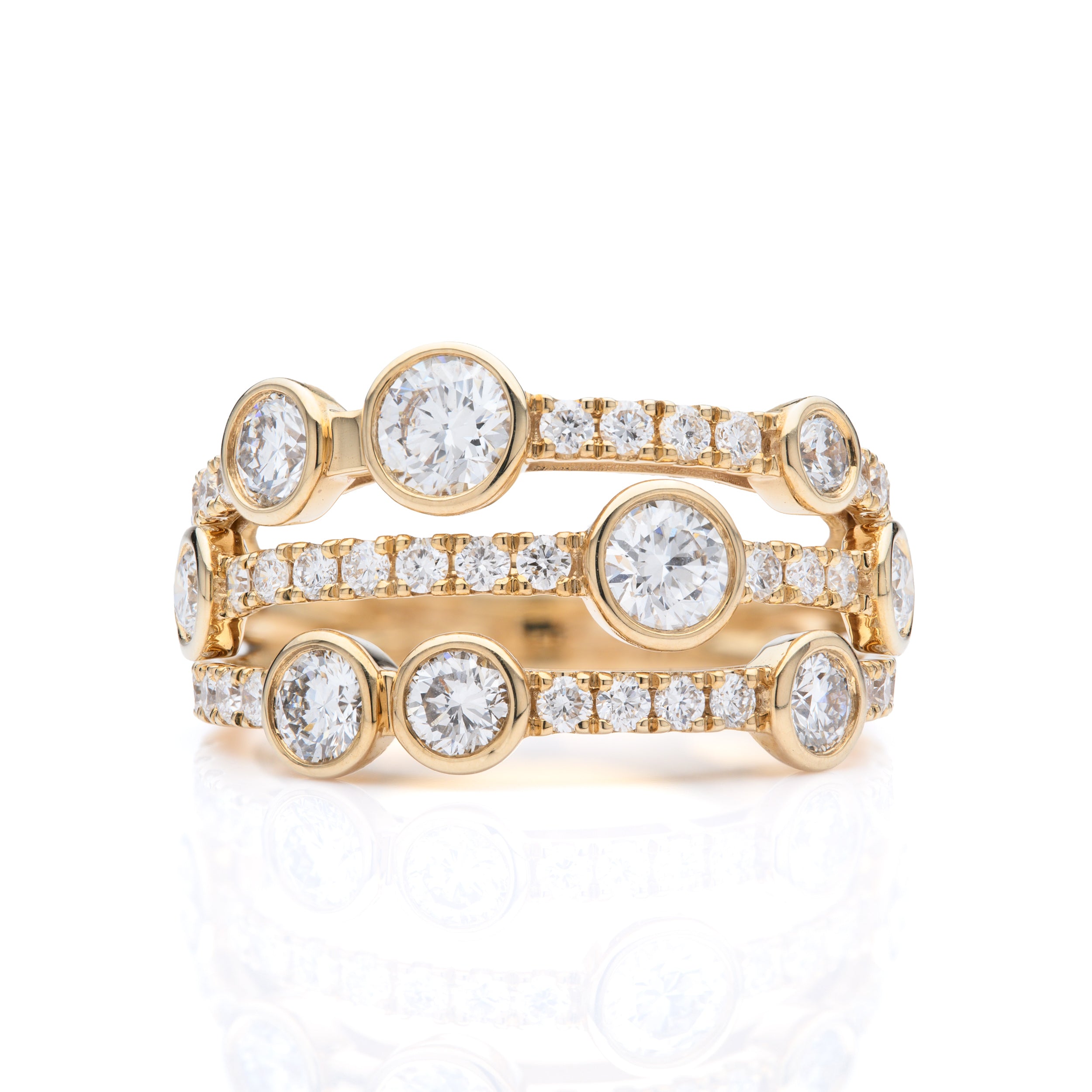9ct Yellow Gold Lab Grown Diamond Bubble Ring
