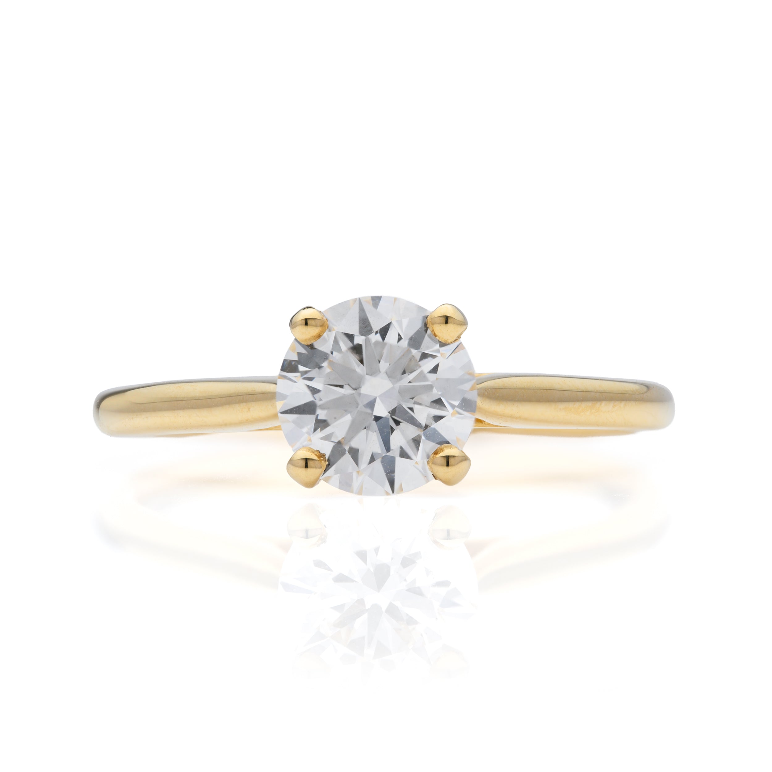 18ct Yellow Gold Brilliant Cut Lab Grown Diamond Solitaire Ring