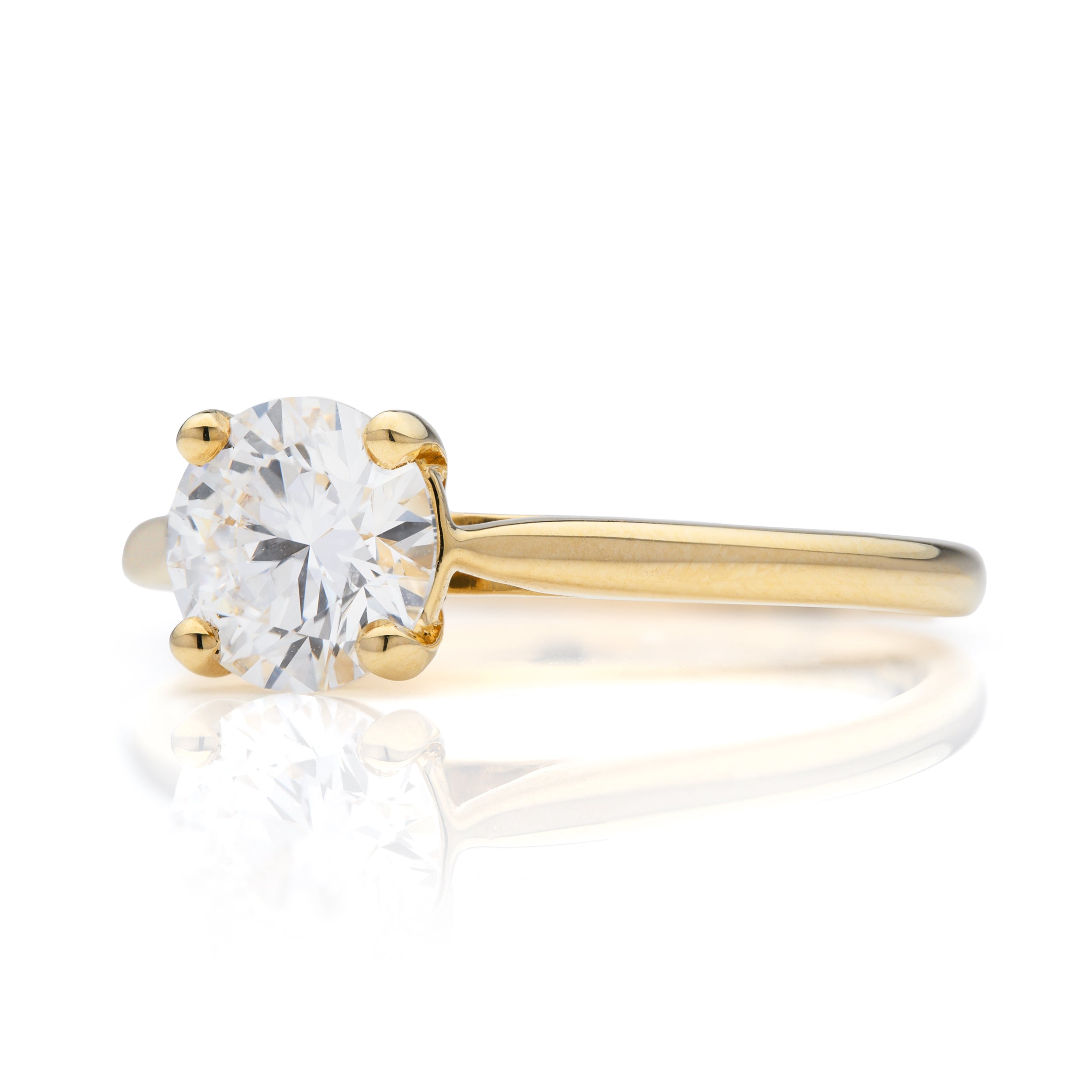 18ct Yellow Gold Brilliant Cut Lab Grown Diamond Solitaire Ring