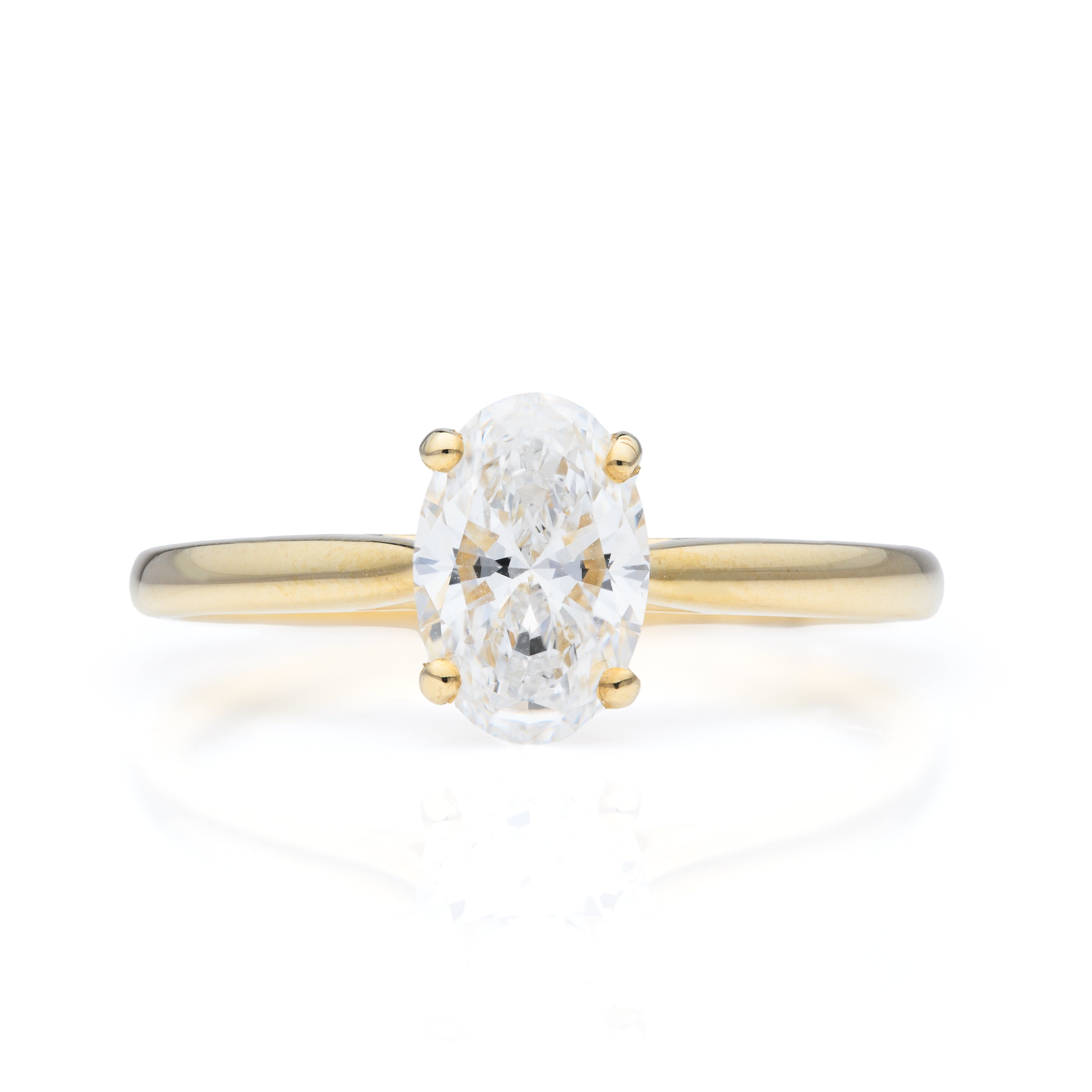 9ct Yellow Gold Oval Cut Lab Grown Solitaire Ring