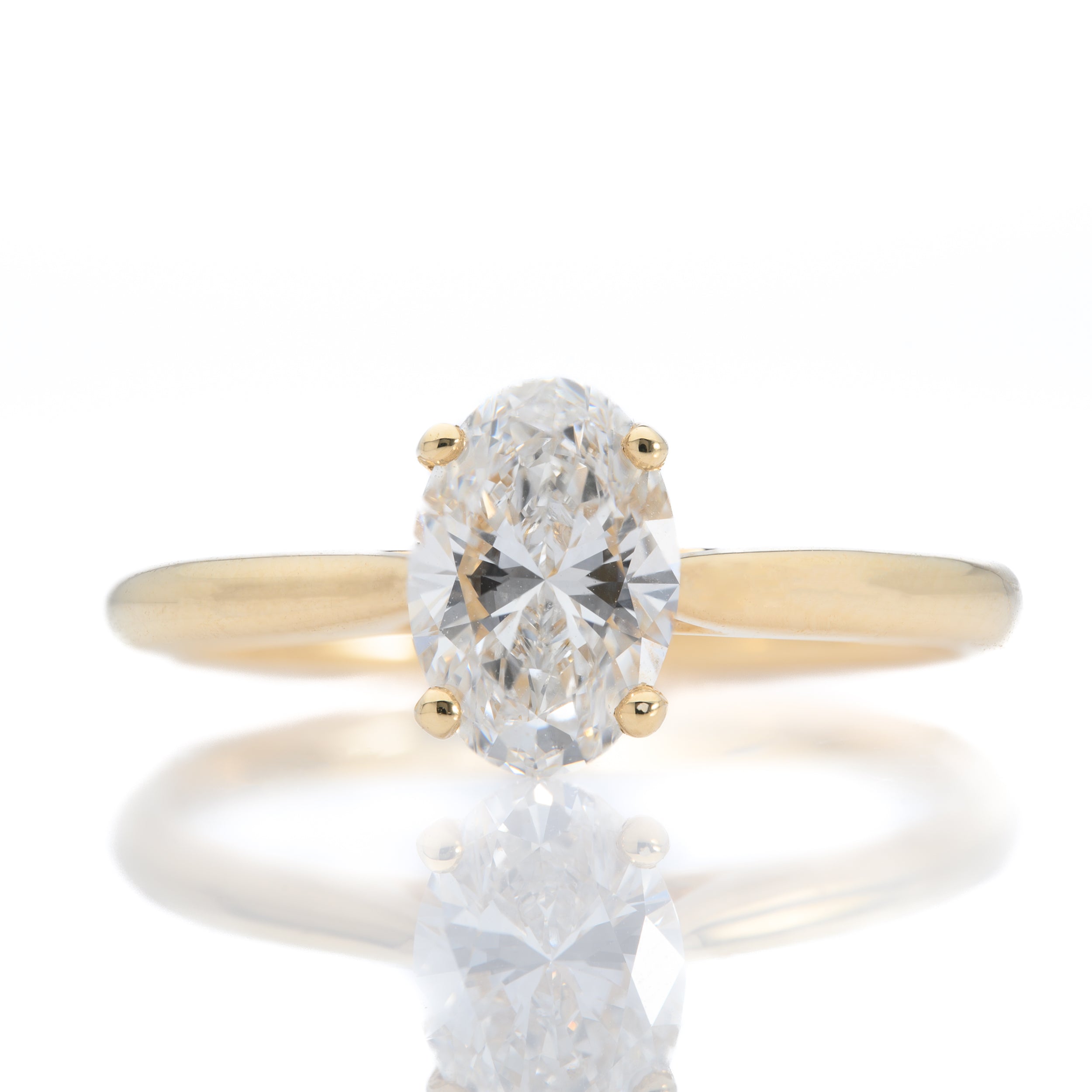 18ct Yellow Gold Oval Cut Lab Grown Diamond Solitaire Ring