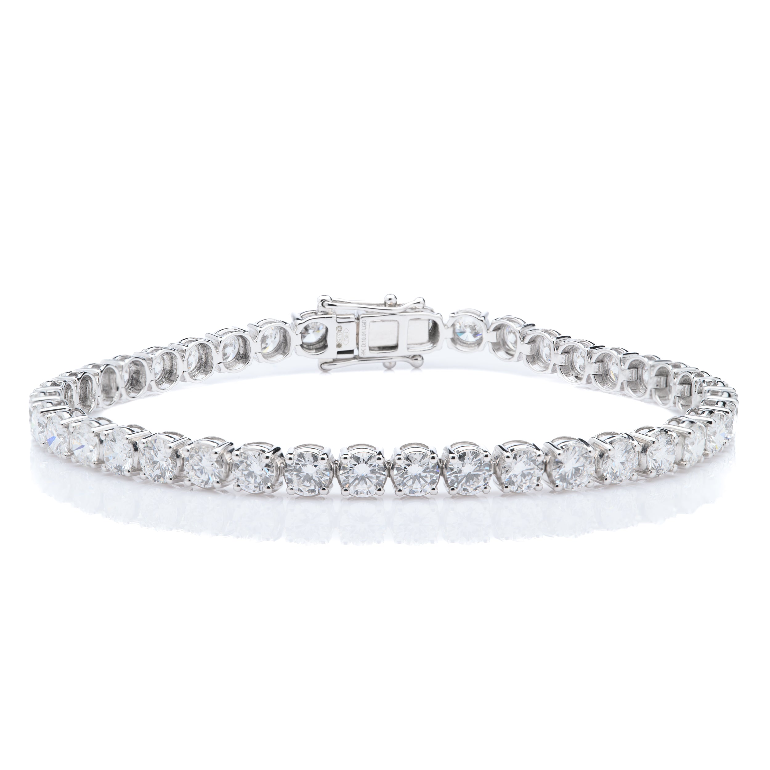9ct White Gold Claw Set Lab Grown Diamond Tennis Bracelet