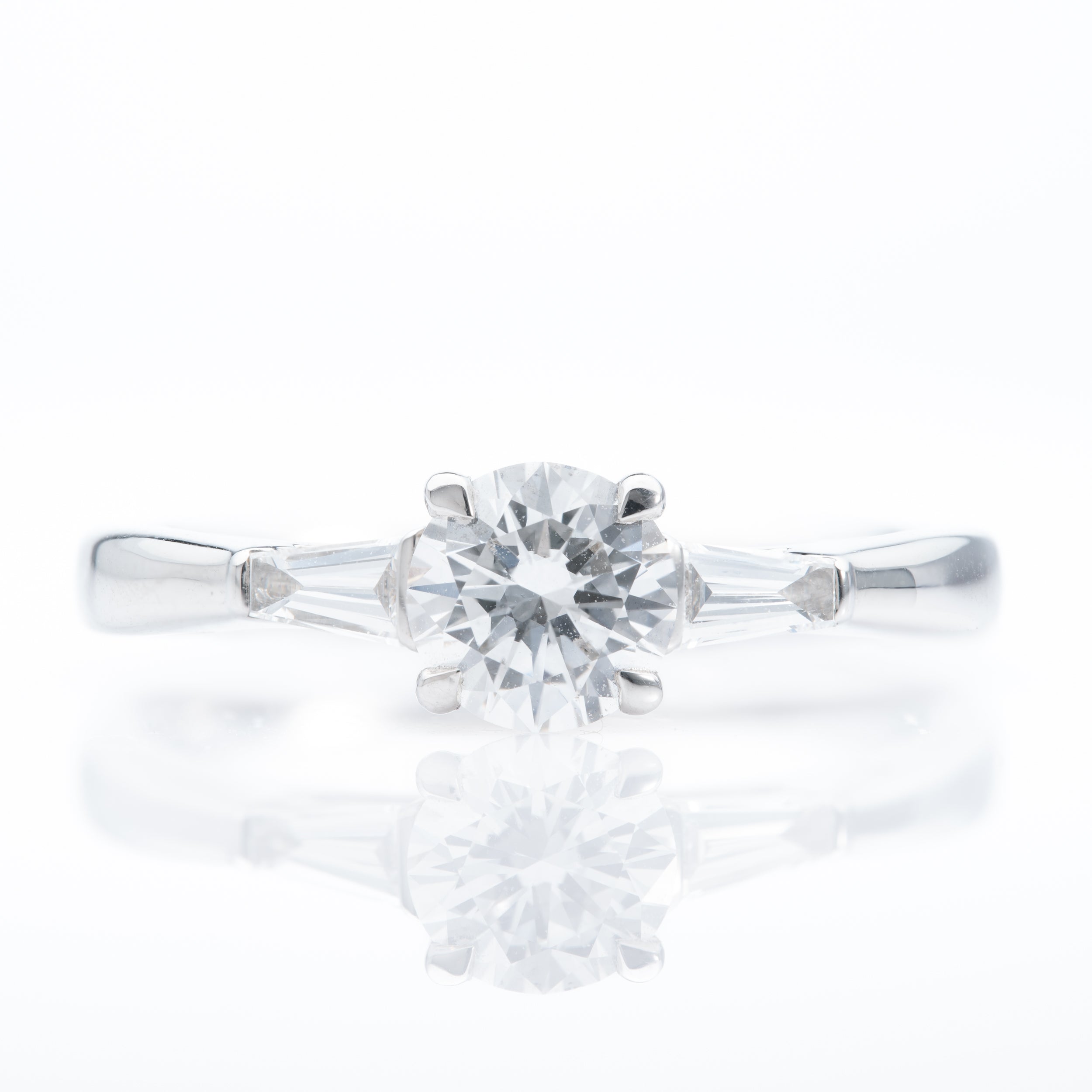 Platinum GIA Certificated Round Brilliant Cut Diamond Trilogy Ring