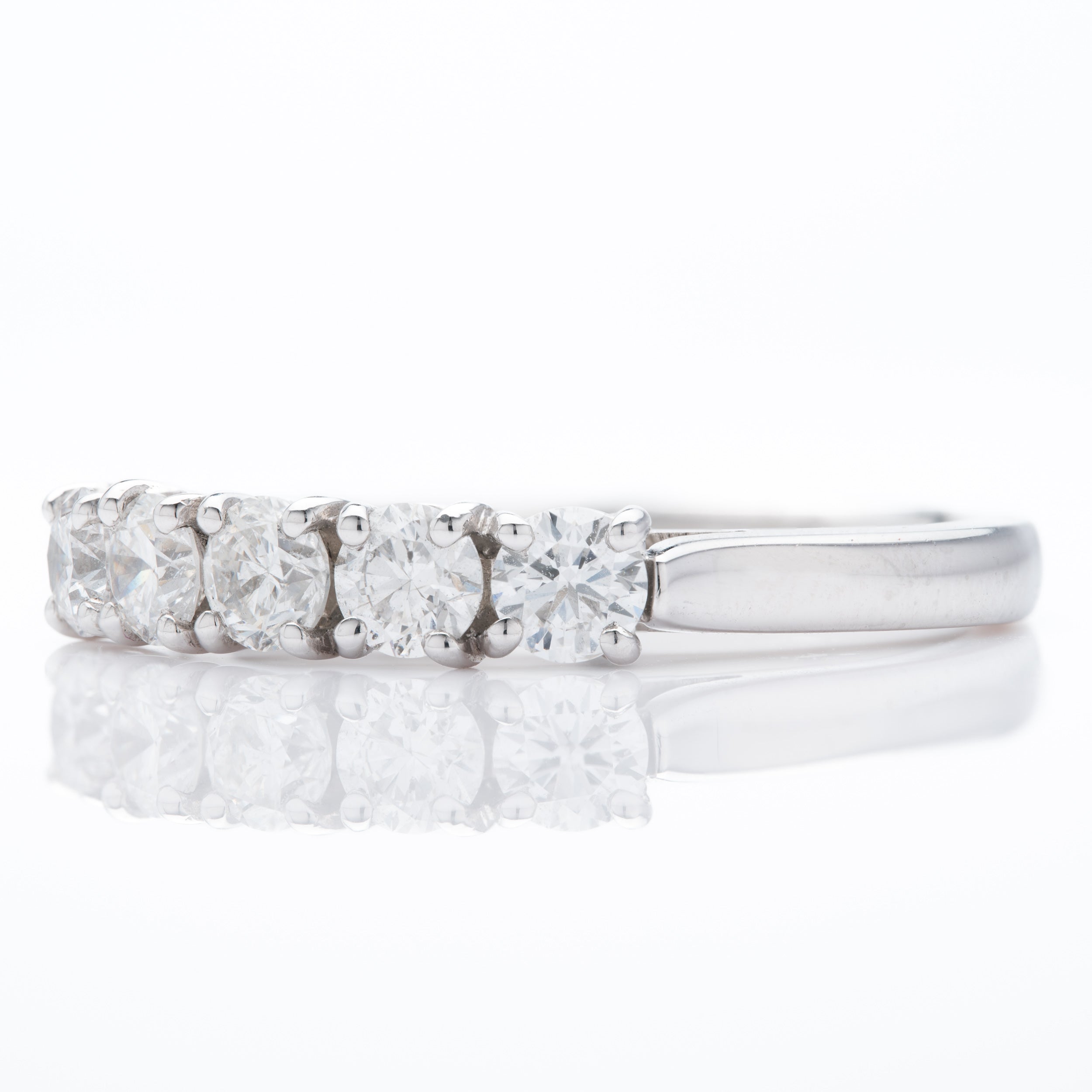 Platinum & Brilliant Cut Diamond Claw Set Five Stone Ring