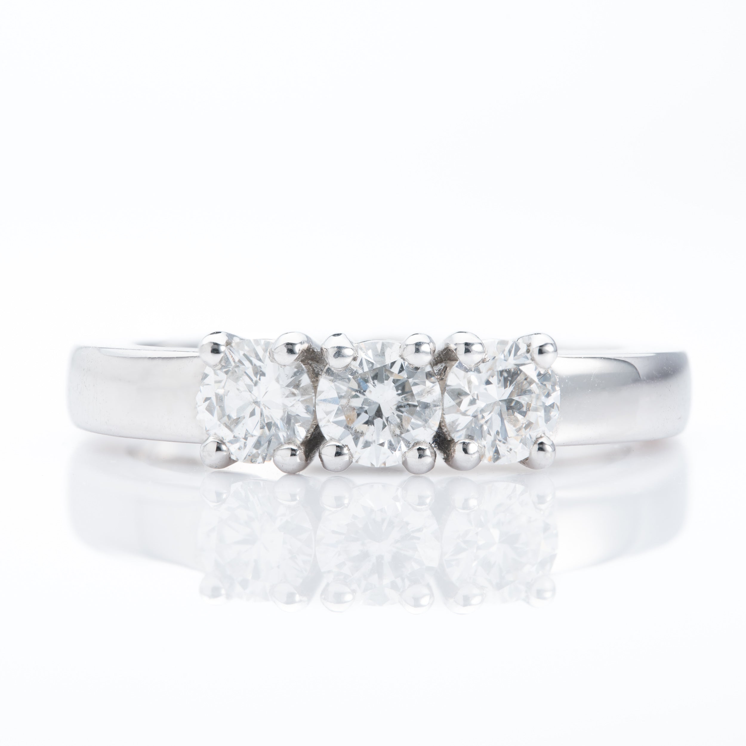 Platinum Brilliant Cut Diamond Trilogy Ring