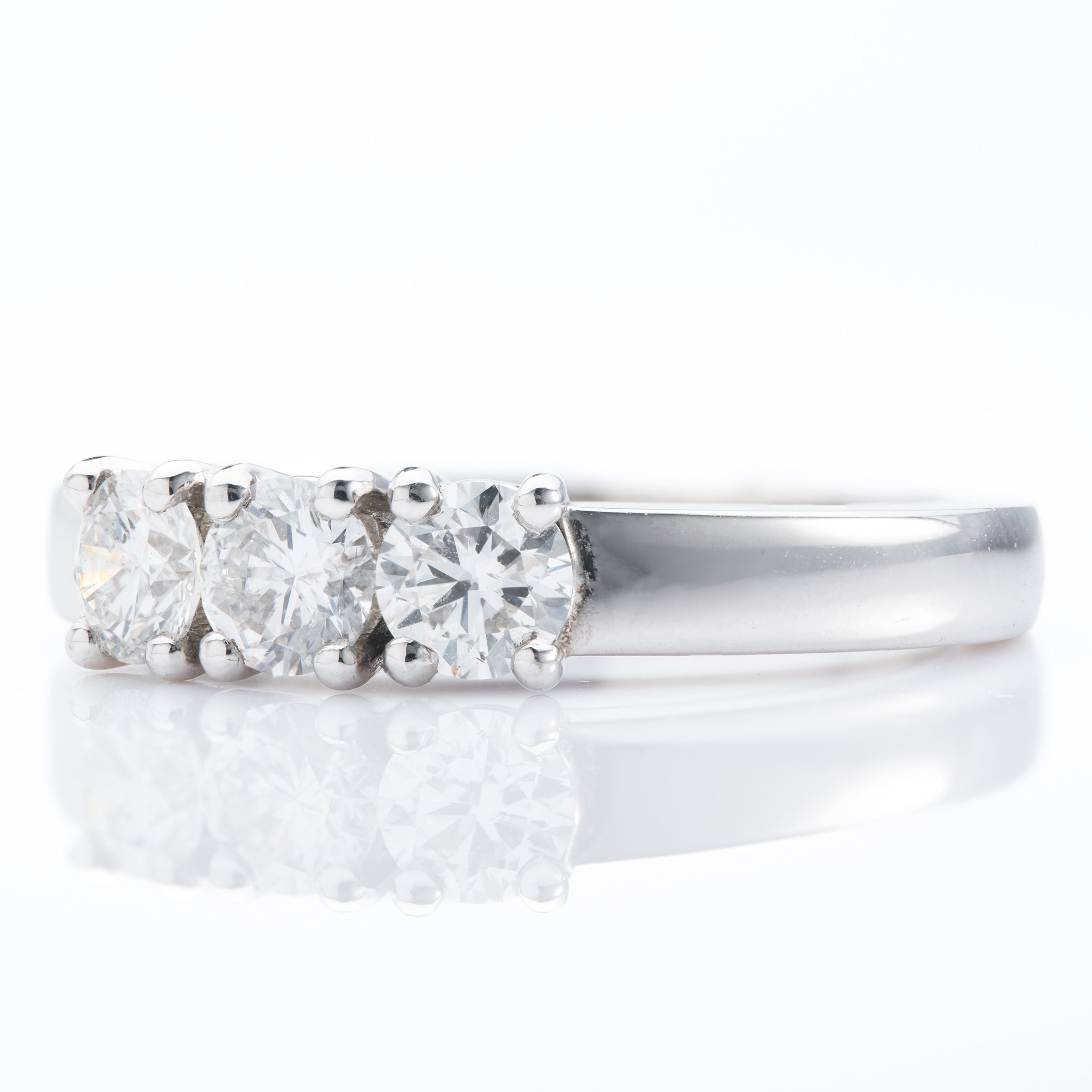 Platinum Brilliant Cut Diamond Trilogy Ring