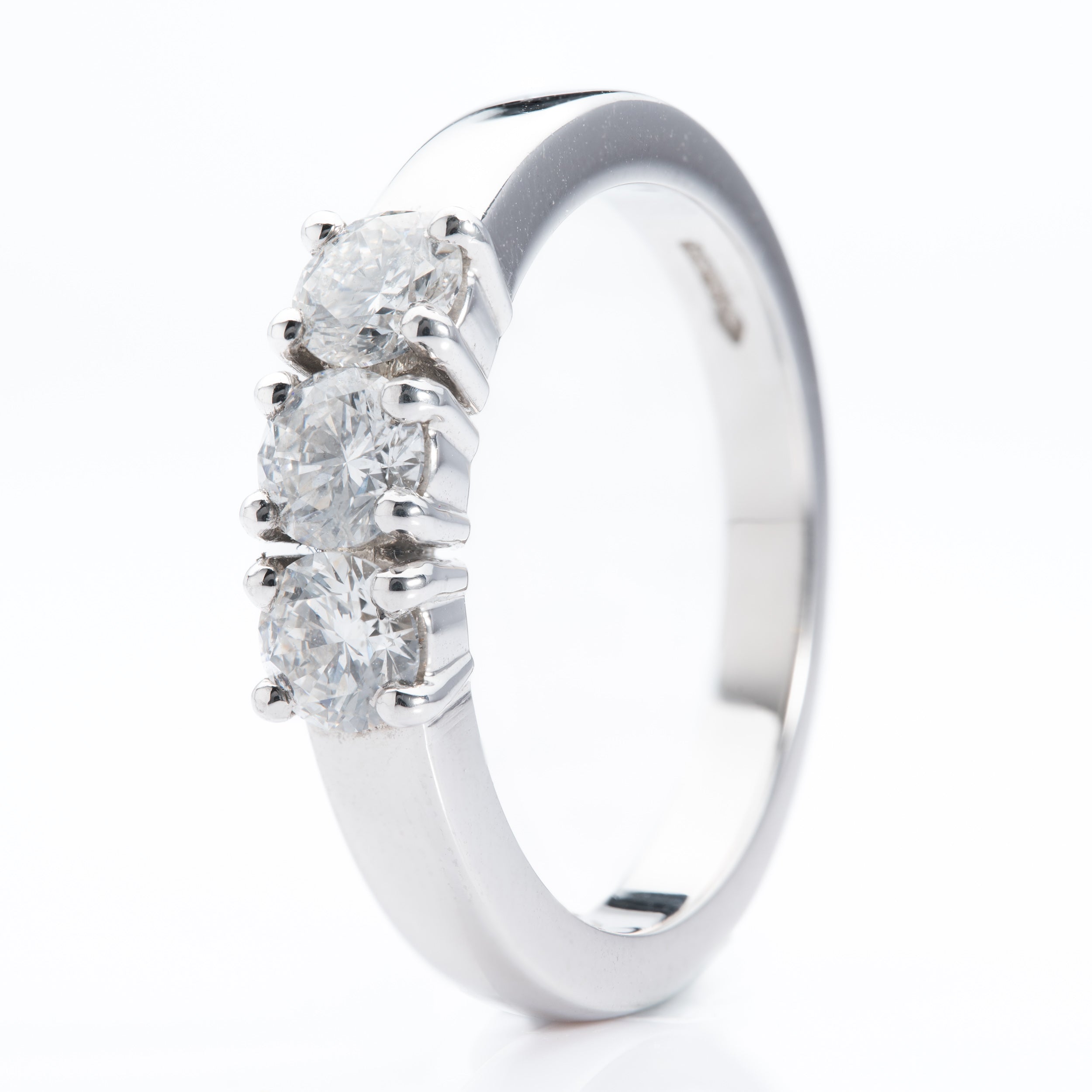 Platinum Brilliant Cut Diamond Trilogy Ring