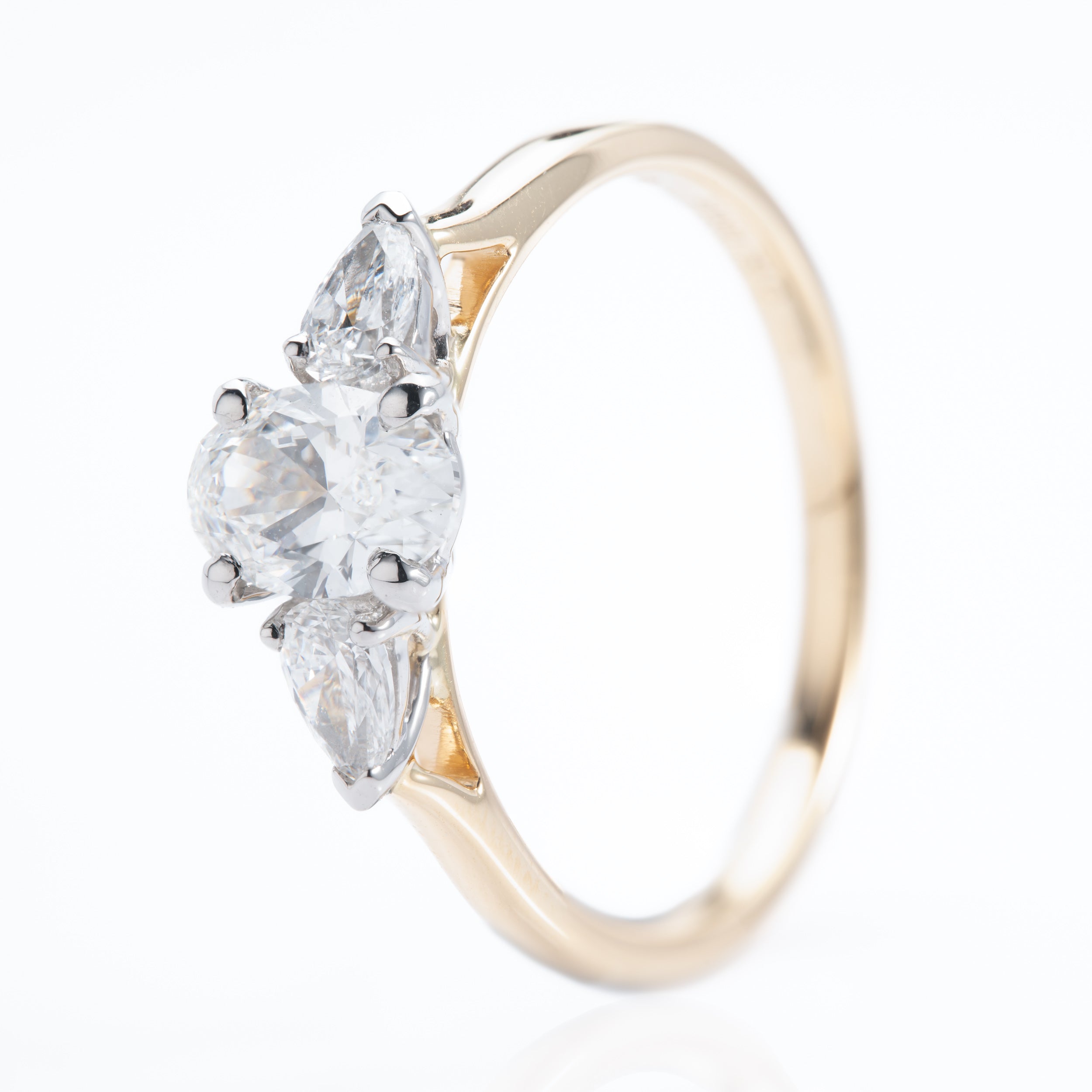 18ct Gold Diamond Certified Trilogy Ring