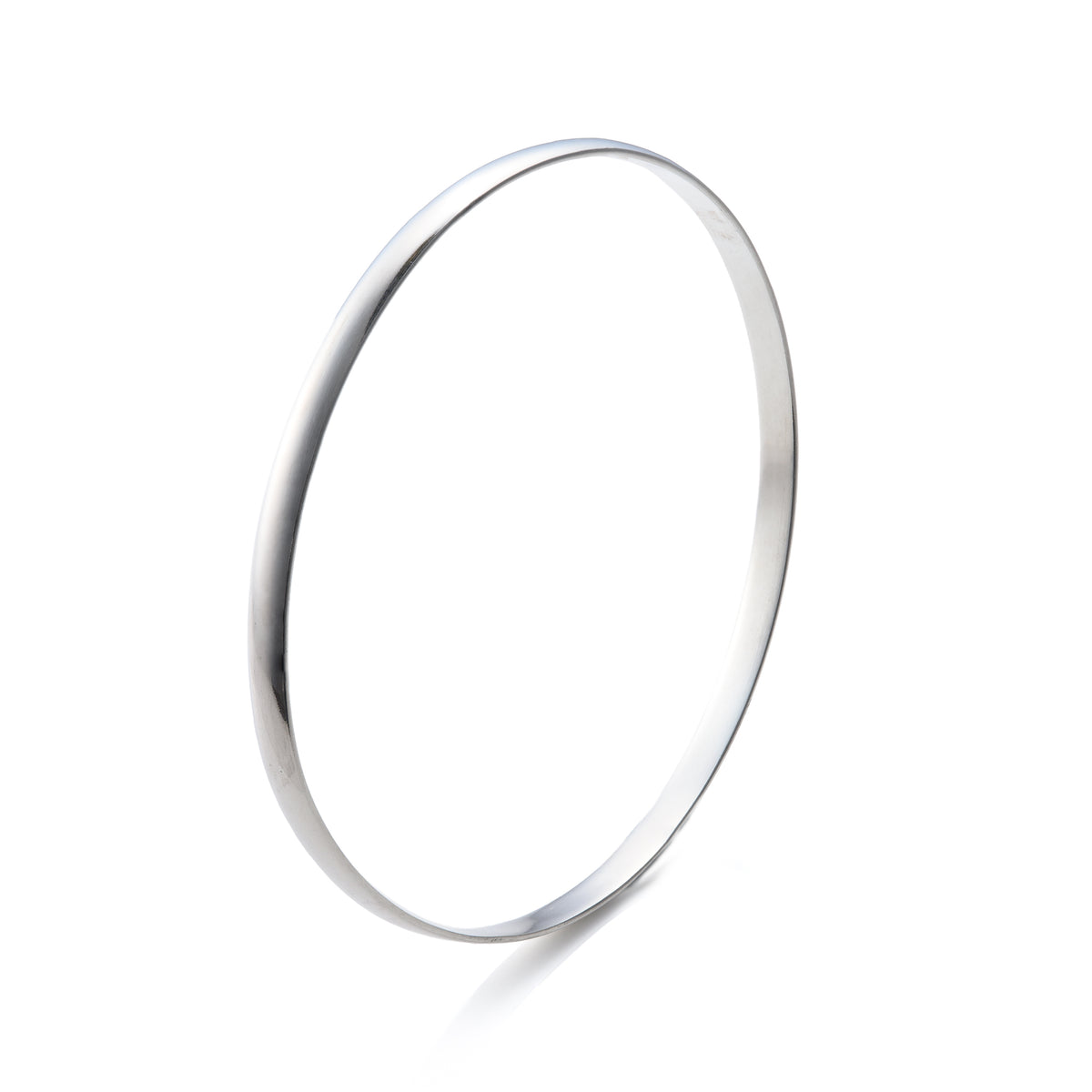Sterling Silver 4mm Width, 65mm Internal Diameter Slave Bangle