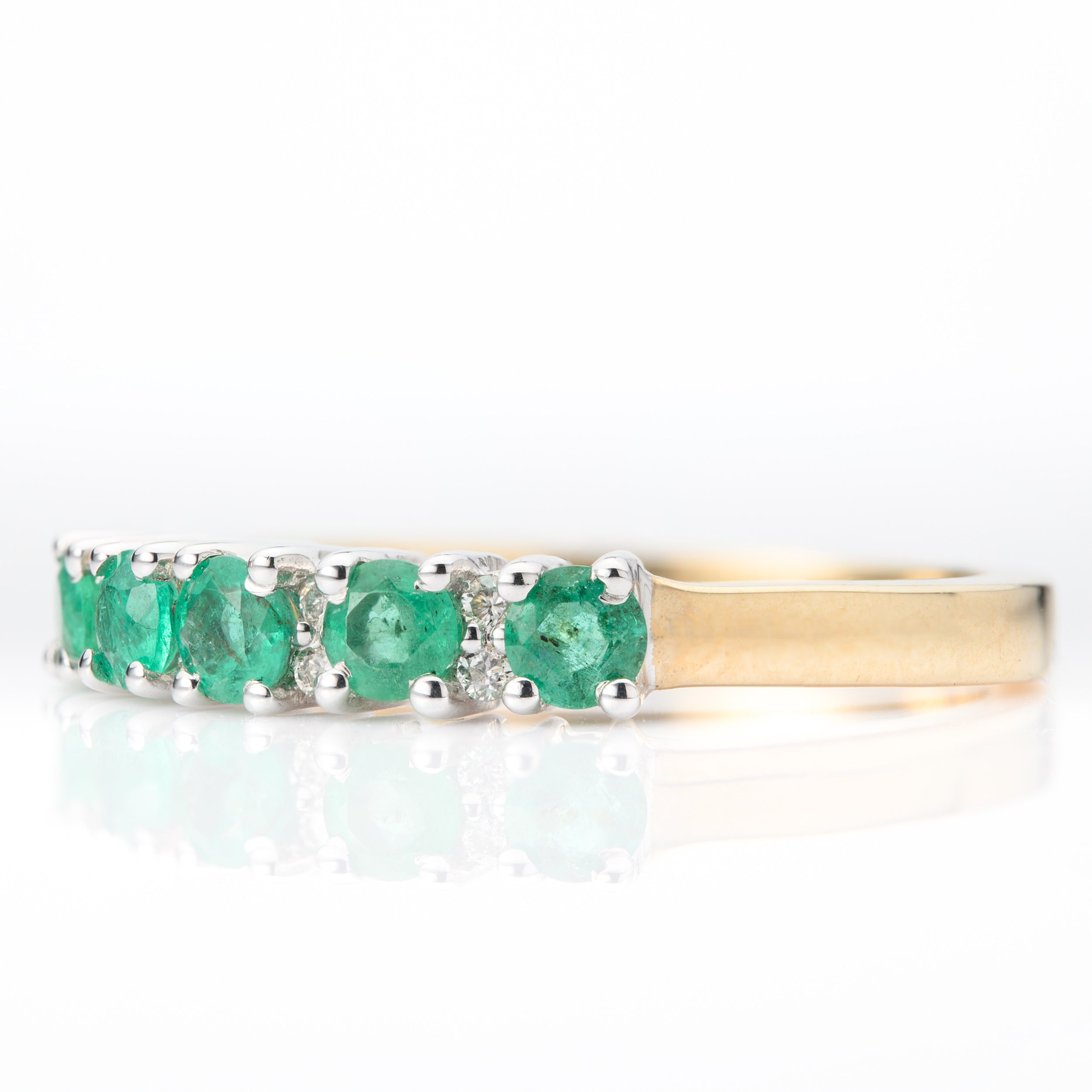 9ct Gold Emerald & Diamond Eternity Ring