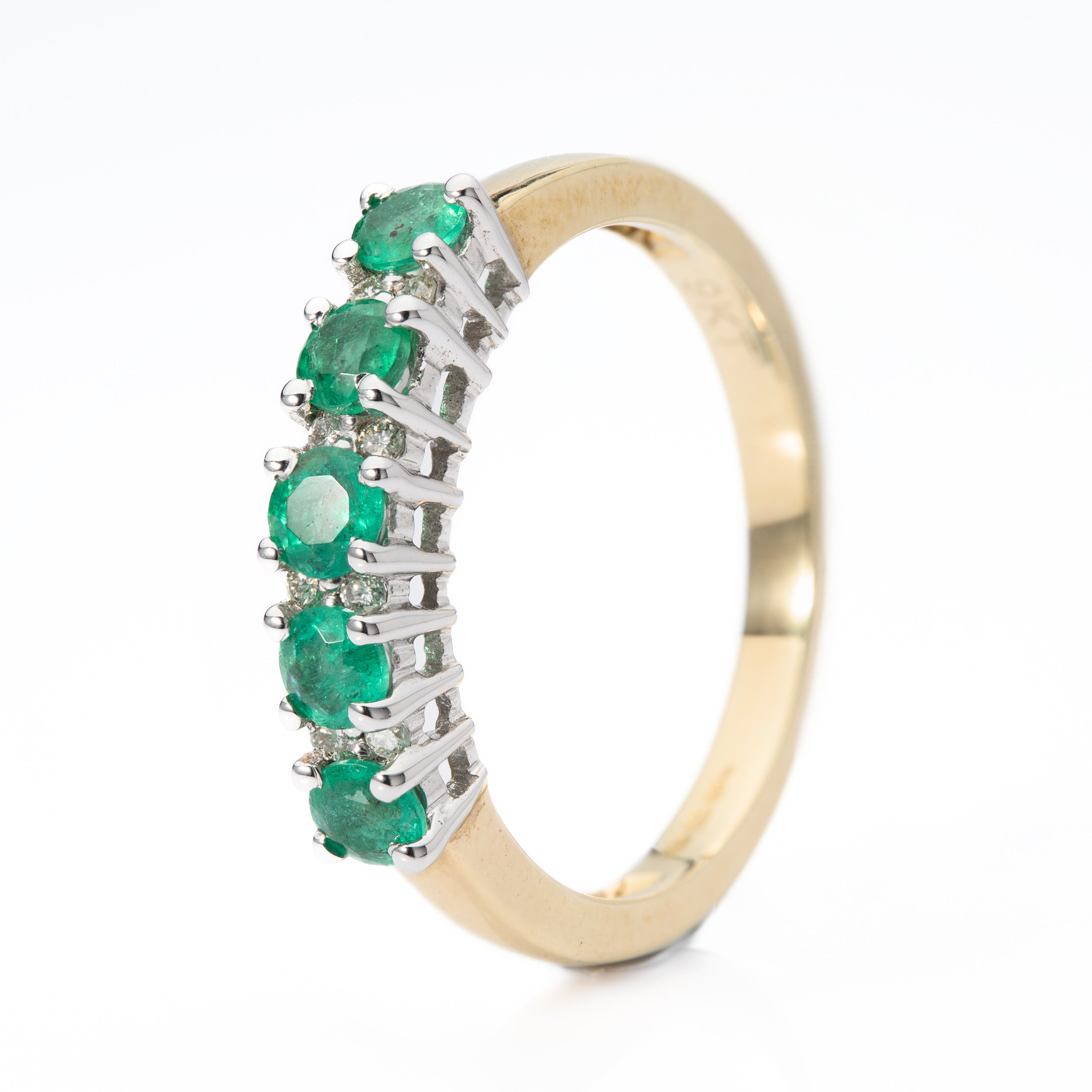 9ct Gold Emerald & Diamond Eternity Ring