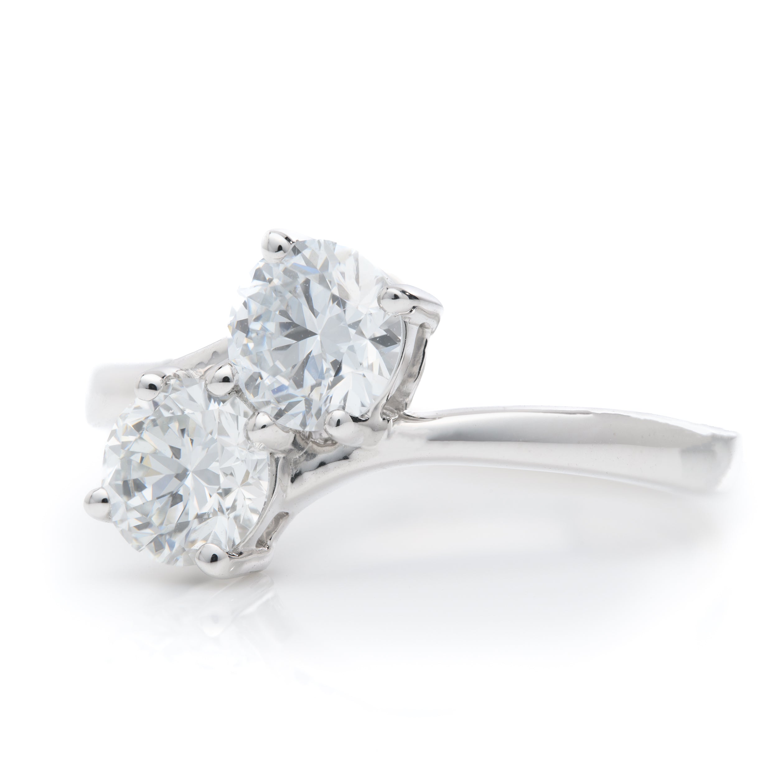 9ct White Gold Lab Grown Brilliant Cut Diamond Toi et Moi Ring