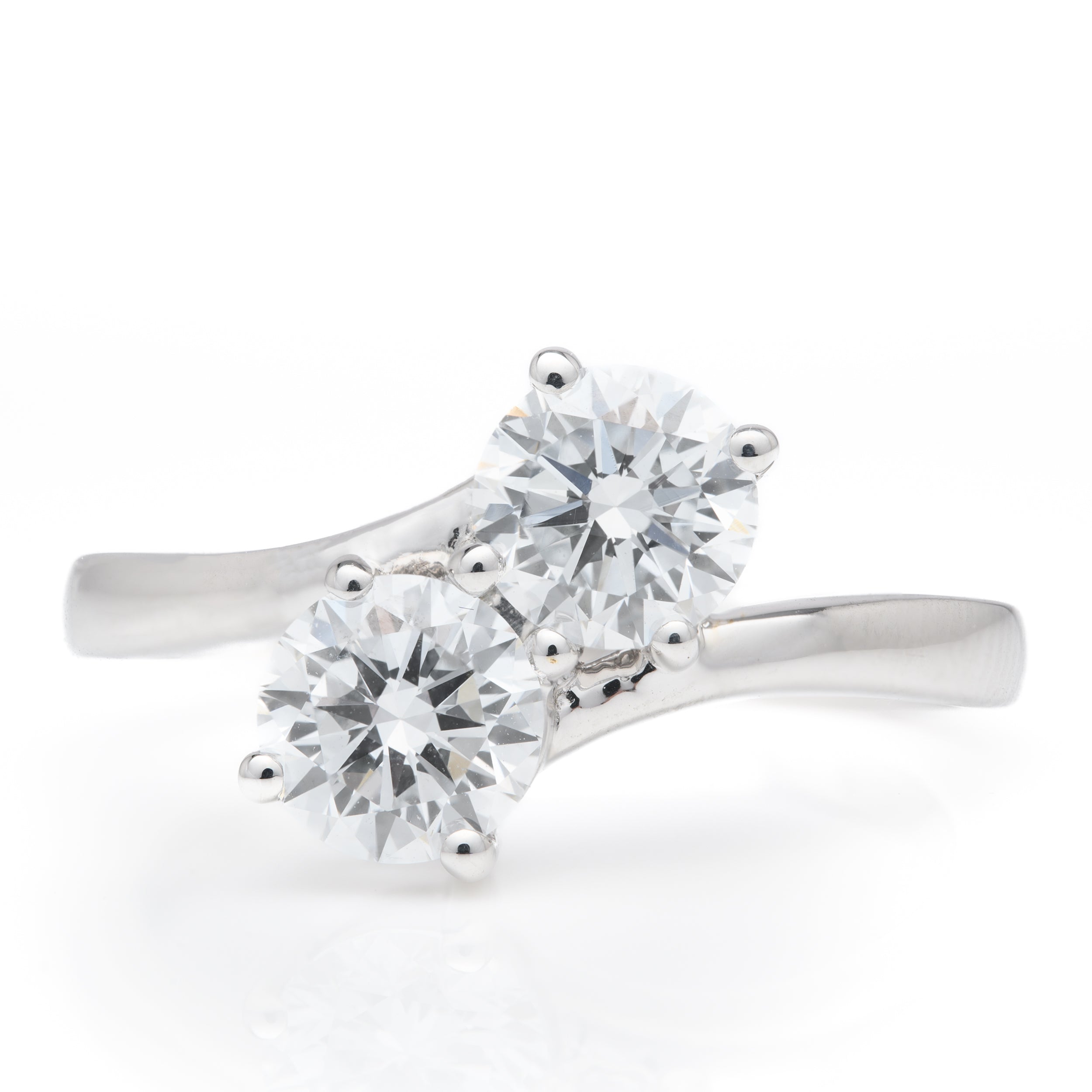 Platinum Lab Grown Brilliant Cut Diamond Toi Et Moi Ring