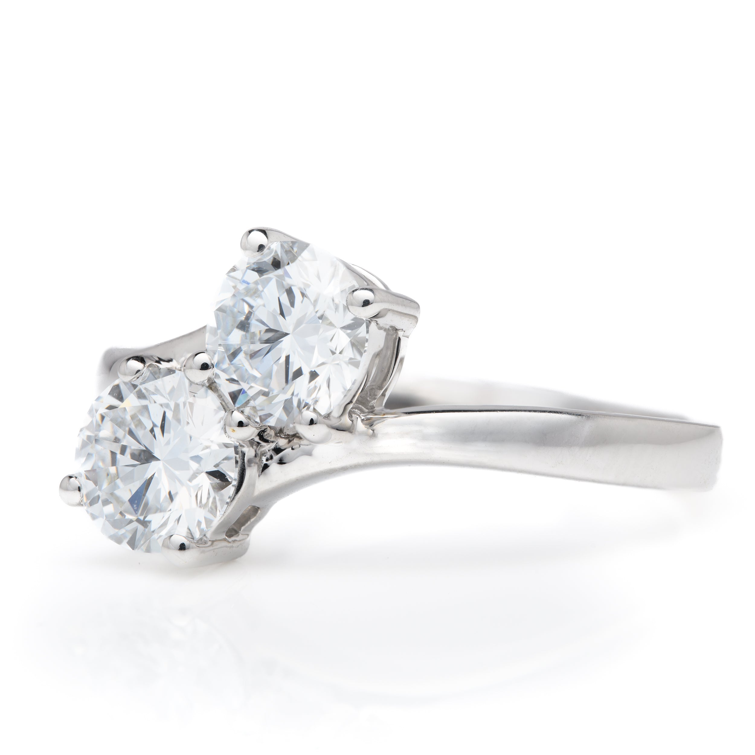 Platinum Lab Grown Brilliant Cut Diamond Toi Et Moi Ring