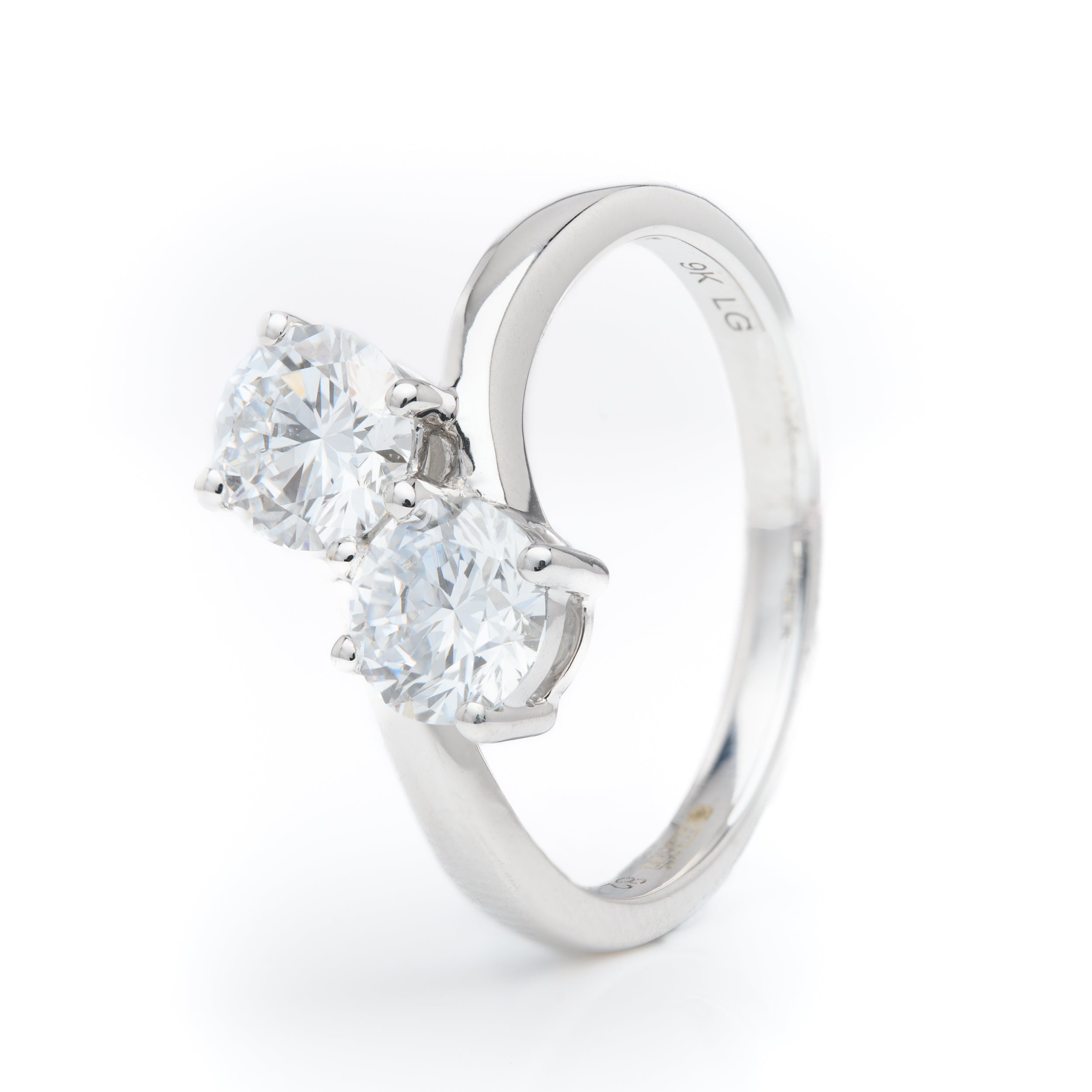 Platinum Lab Grown Brilliant Cut Diamond Toi Et Moi Ring