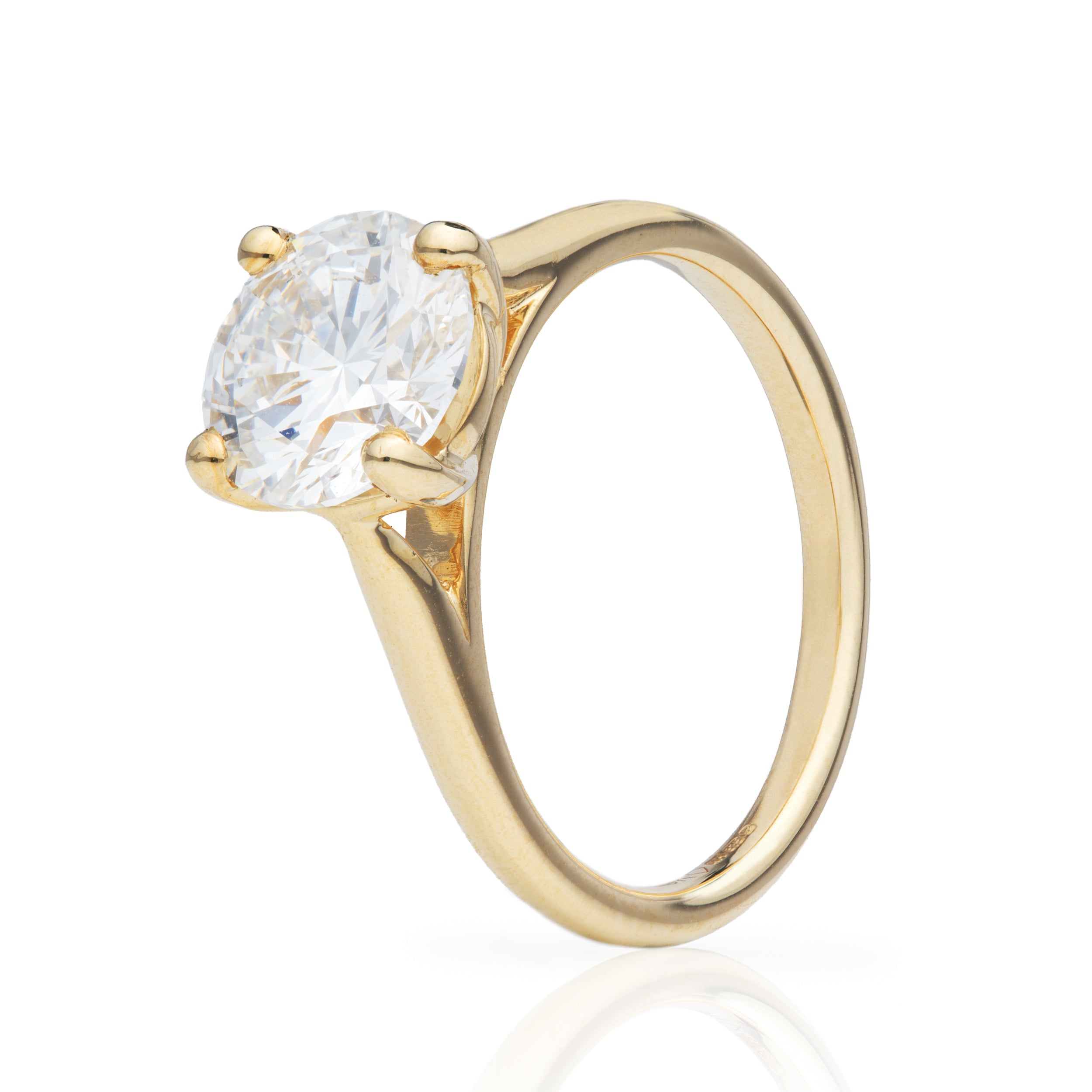 9ct Yellow Gold Brilliant Cut Lab Grown Diamond Solitaire Ring