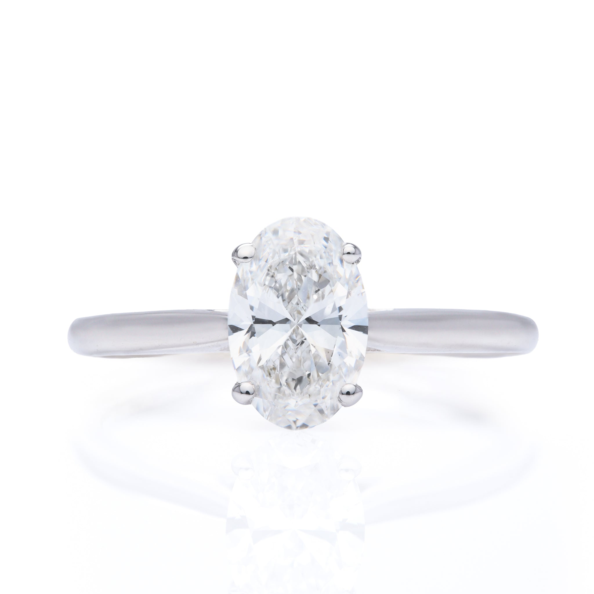 9ct White Gold Oval Cut 1.00ct Lab Grown Diamond Solitaire Ring
