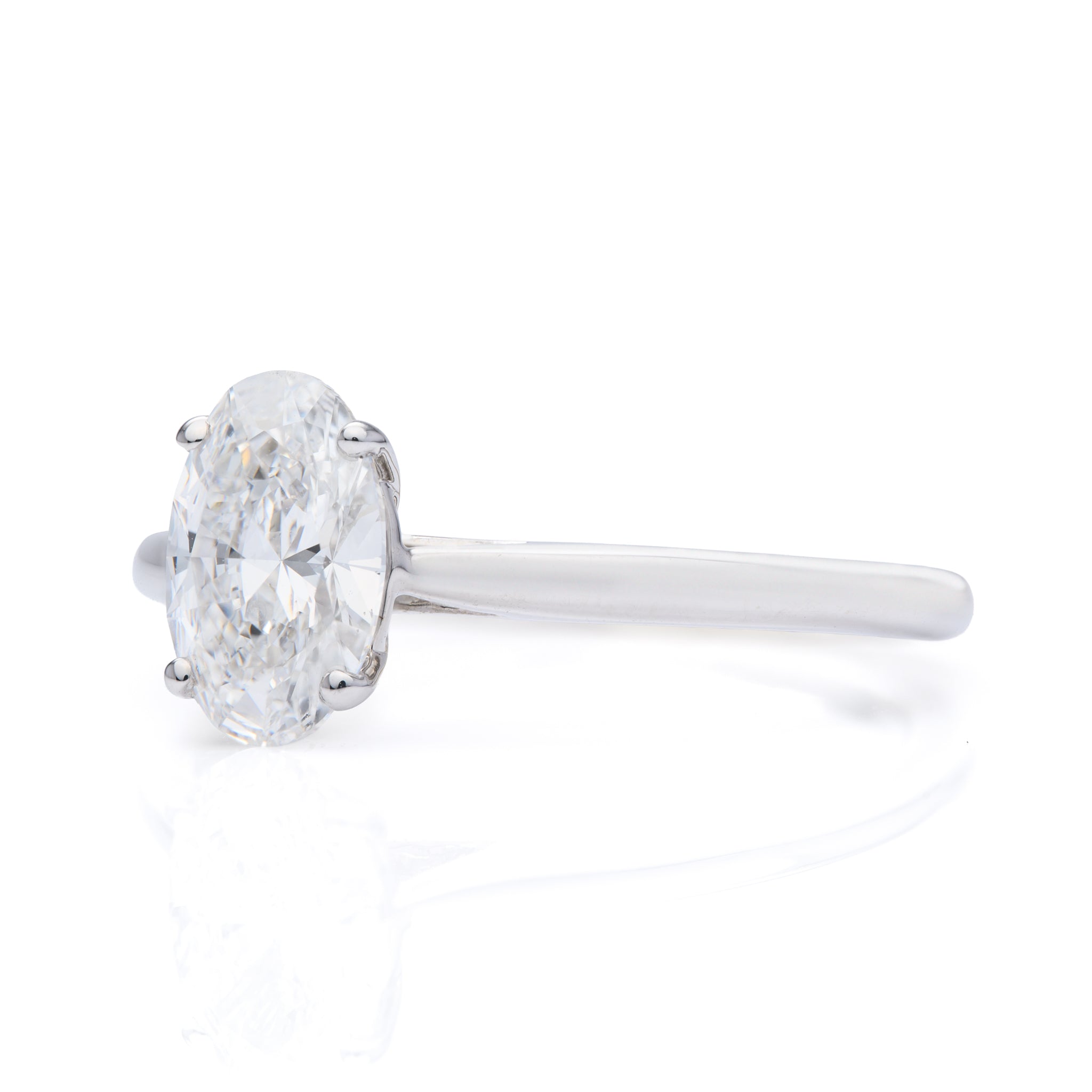 9ct White Gold Oval Cut 1.00ct Lab Grown Diamond Solitaire Ring