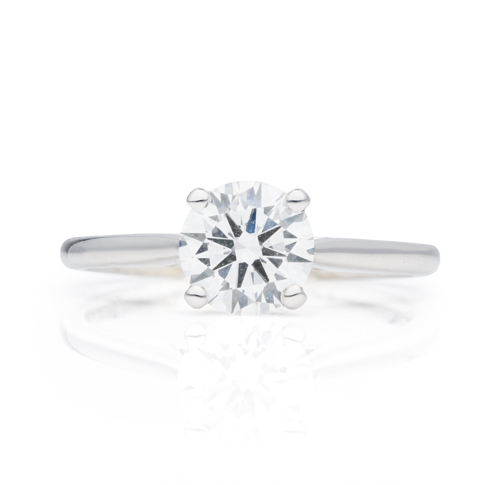 9ct White Gold Brilliant Cut Lab Grown Diamond Solitaire Ring (1.00ct)