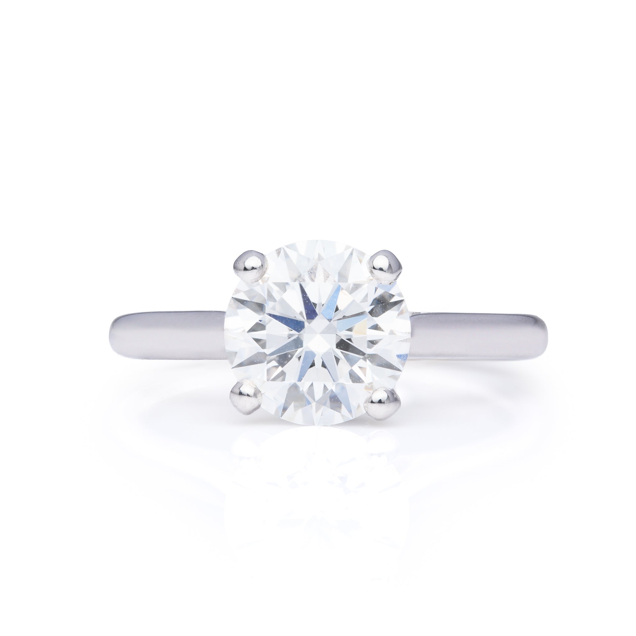 9ct White Gold 2.05ct Claw Set Lab Grown Diamond Solitaire Ring