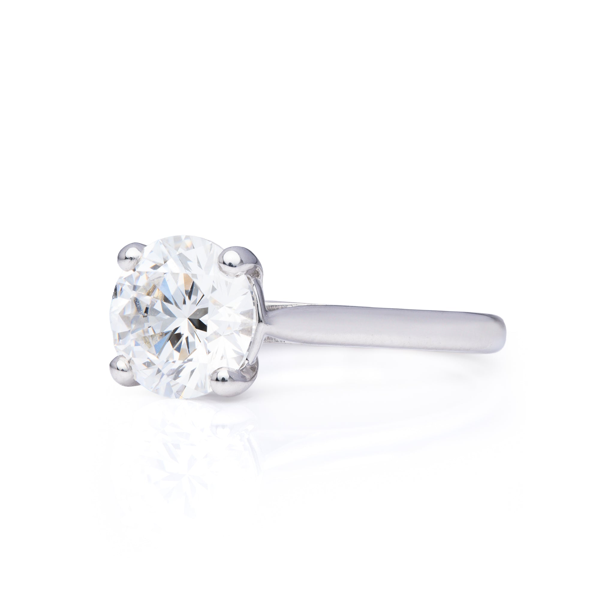 9ct White Gold 2.05ct Claw Set Lab Grown Diamond Solitaire Ring