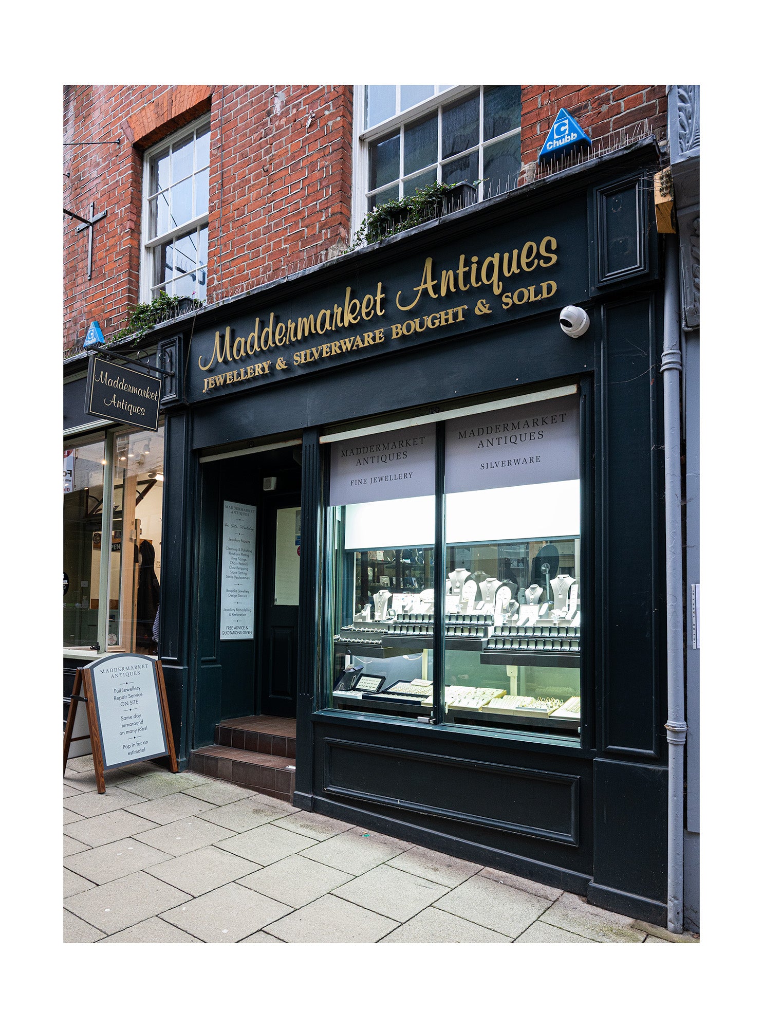 Storefront of Maddermarket Antiques