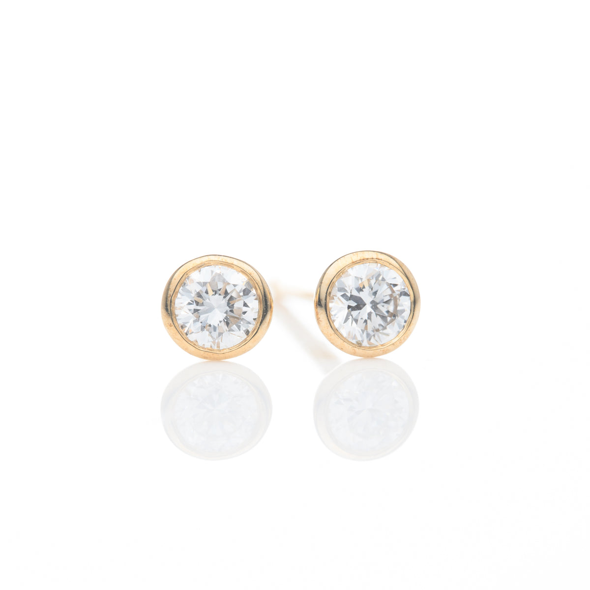 9ct Yellow Gold Bezel Set Lab Grown Diamond Stud Earrings (0.15ct)