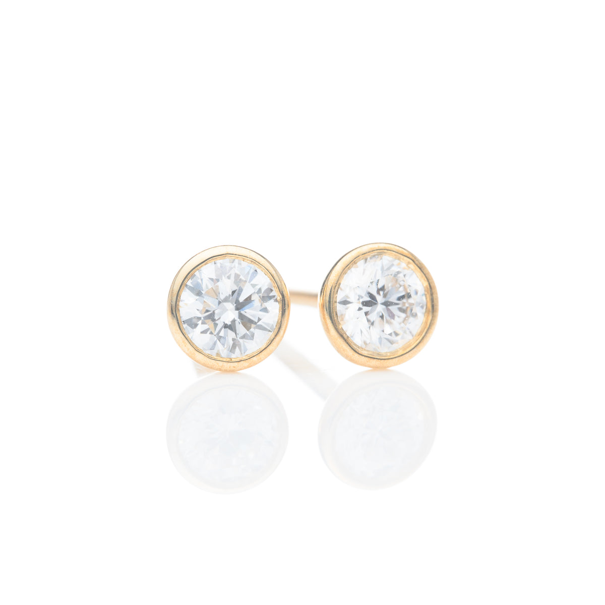 9ct Yellow Gold Bezel Set Lab Grown Diamond Stud Earrings (0.20ct)