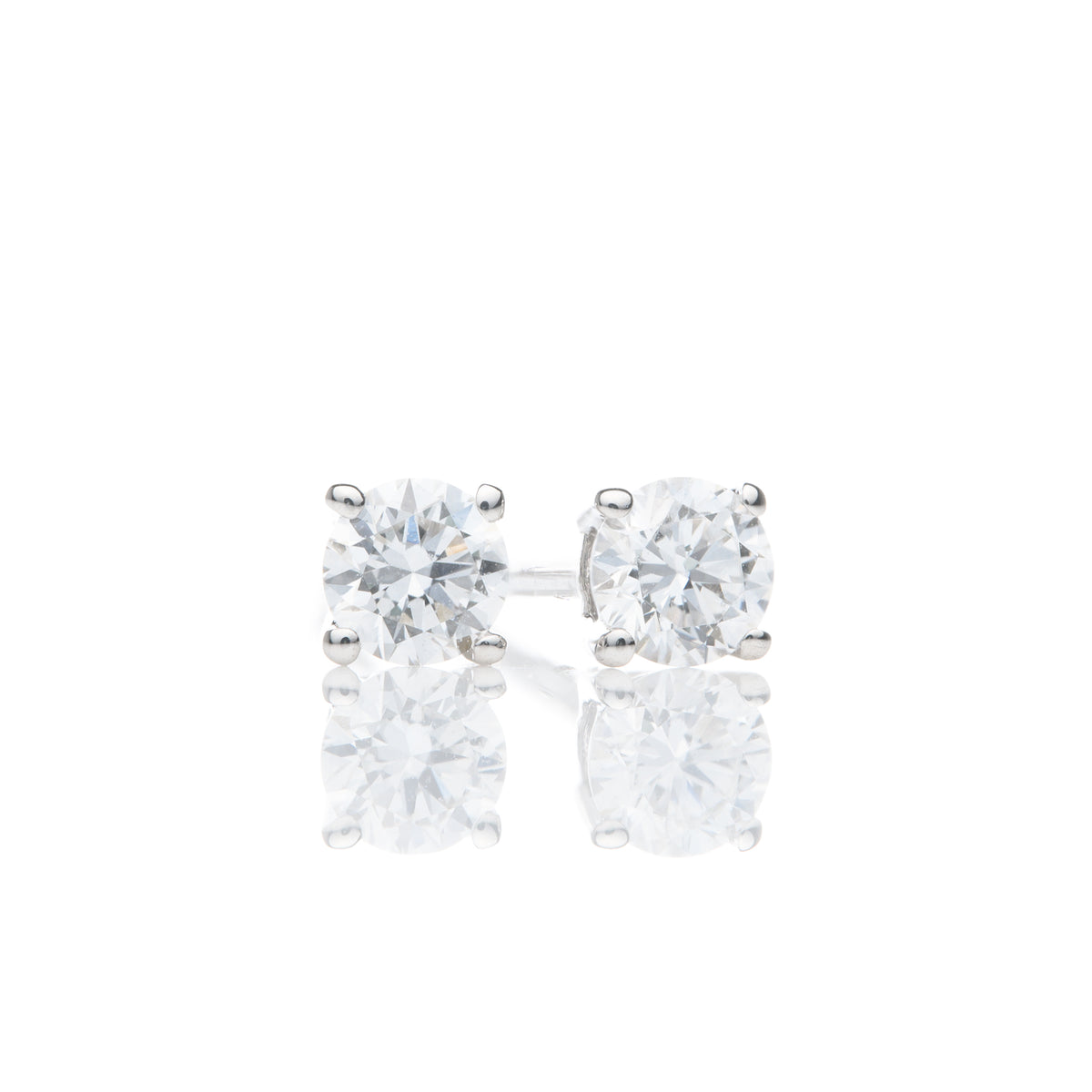 9ct White Gold Claw Set Lab Grown Diamond Stud Earrings (0.15ct)