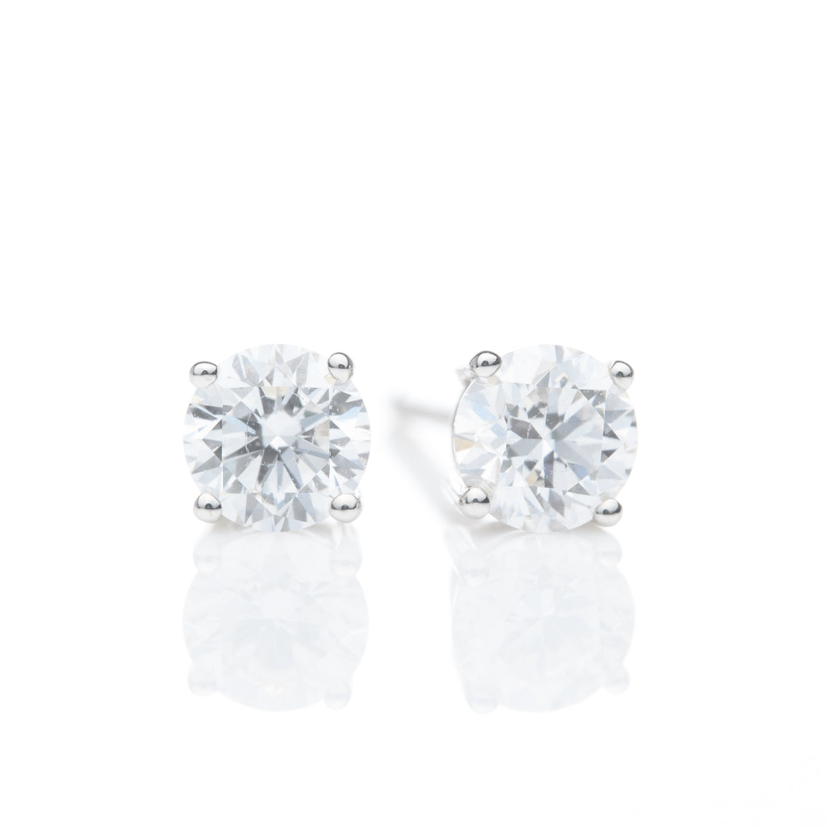9ct White Gold Claw Set Lab Grown Diamond Stud Earrings (0.40ct)