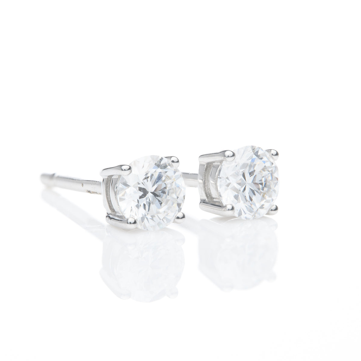 9ct White Gold Claw Set Lab Grown Diamond Stud Earrings (0.40ct)