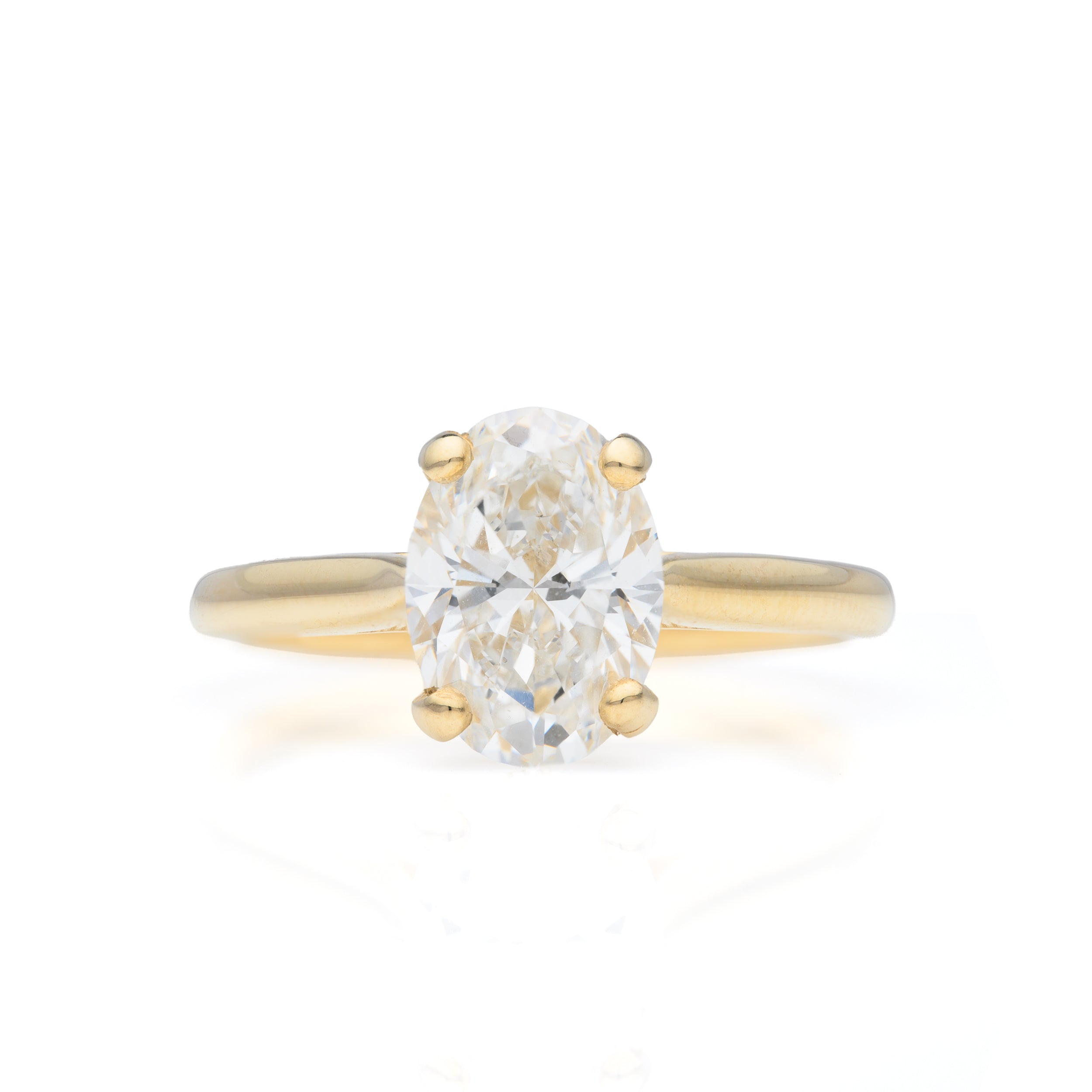 9ct Yellow Gold 2.00ct Oval Cut Lab Grown Solitaire Ring
