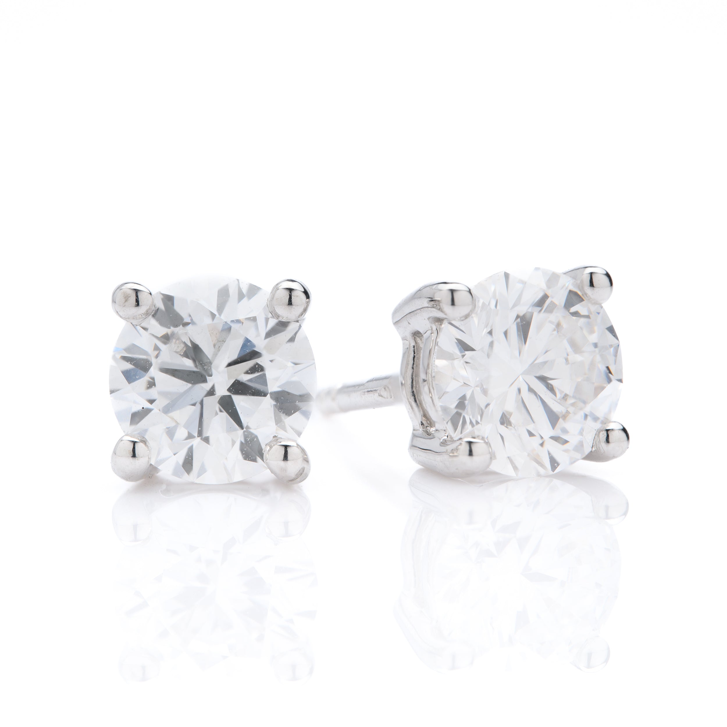 18ct White Gold Lab Grown Diamond Stud Earrings (1.00ct)