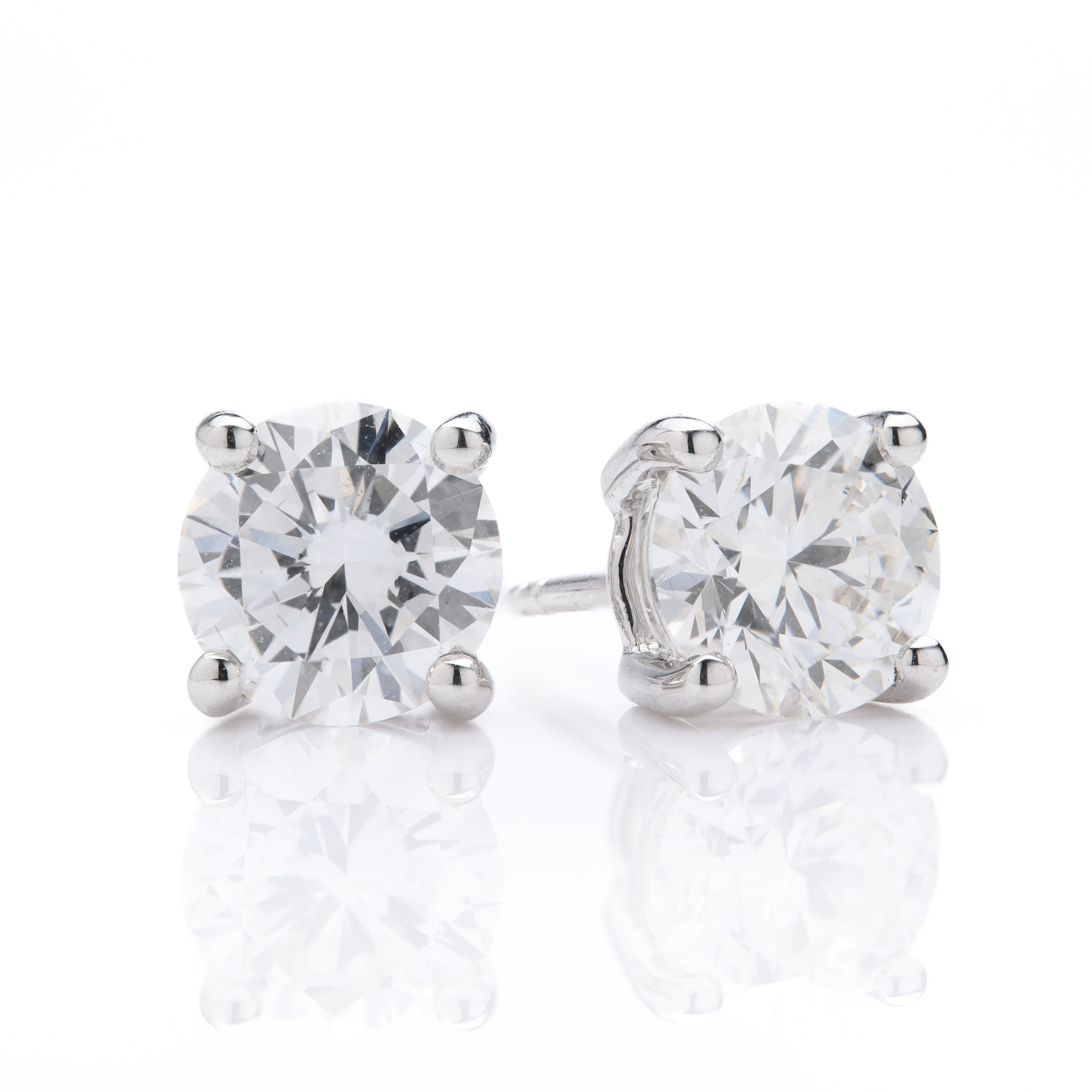 18ct White Gold Lab Grown Diamond Stud Earrings (2.00ct)
