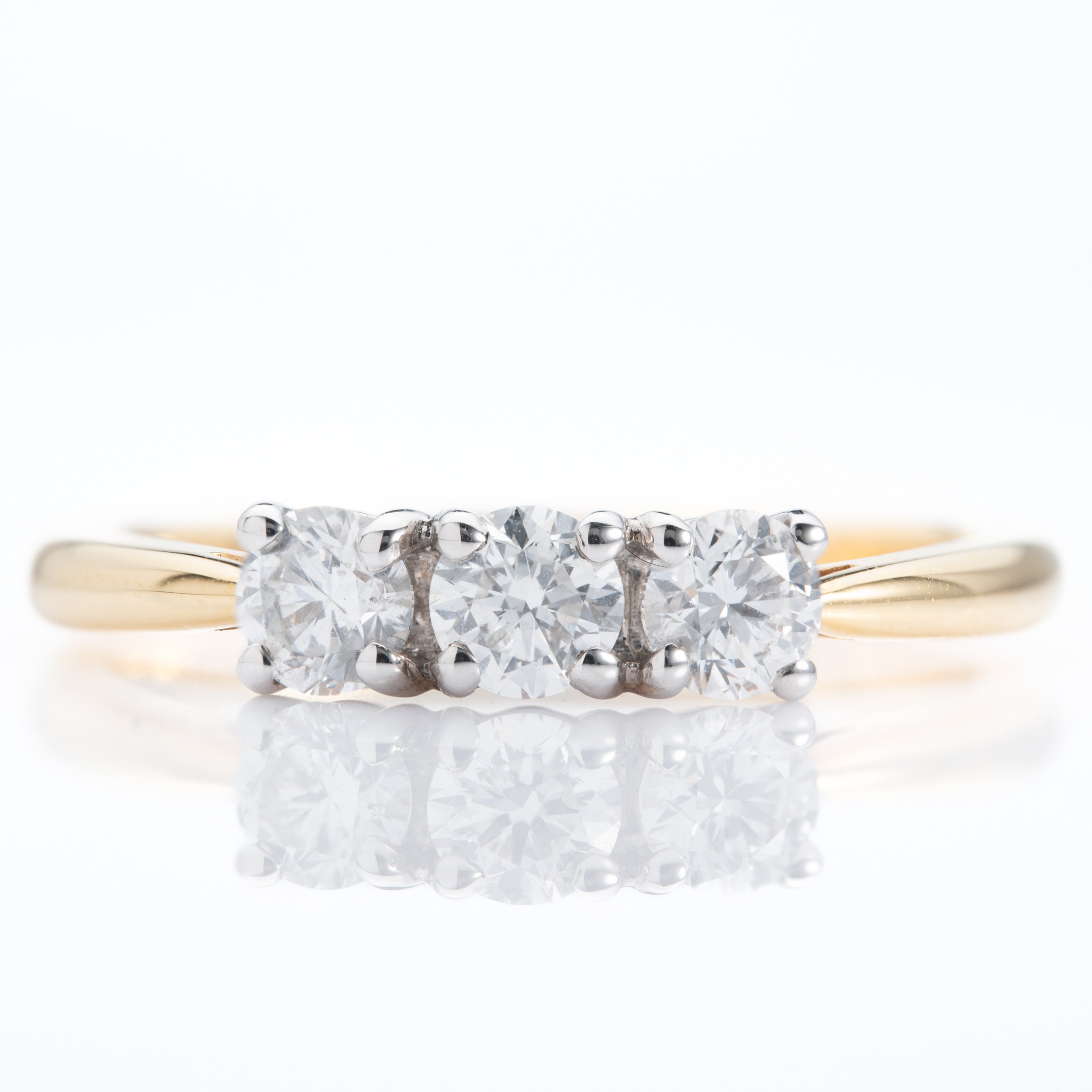 18ct Gold Diamond Set Trilogy Ring