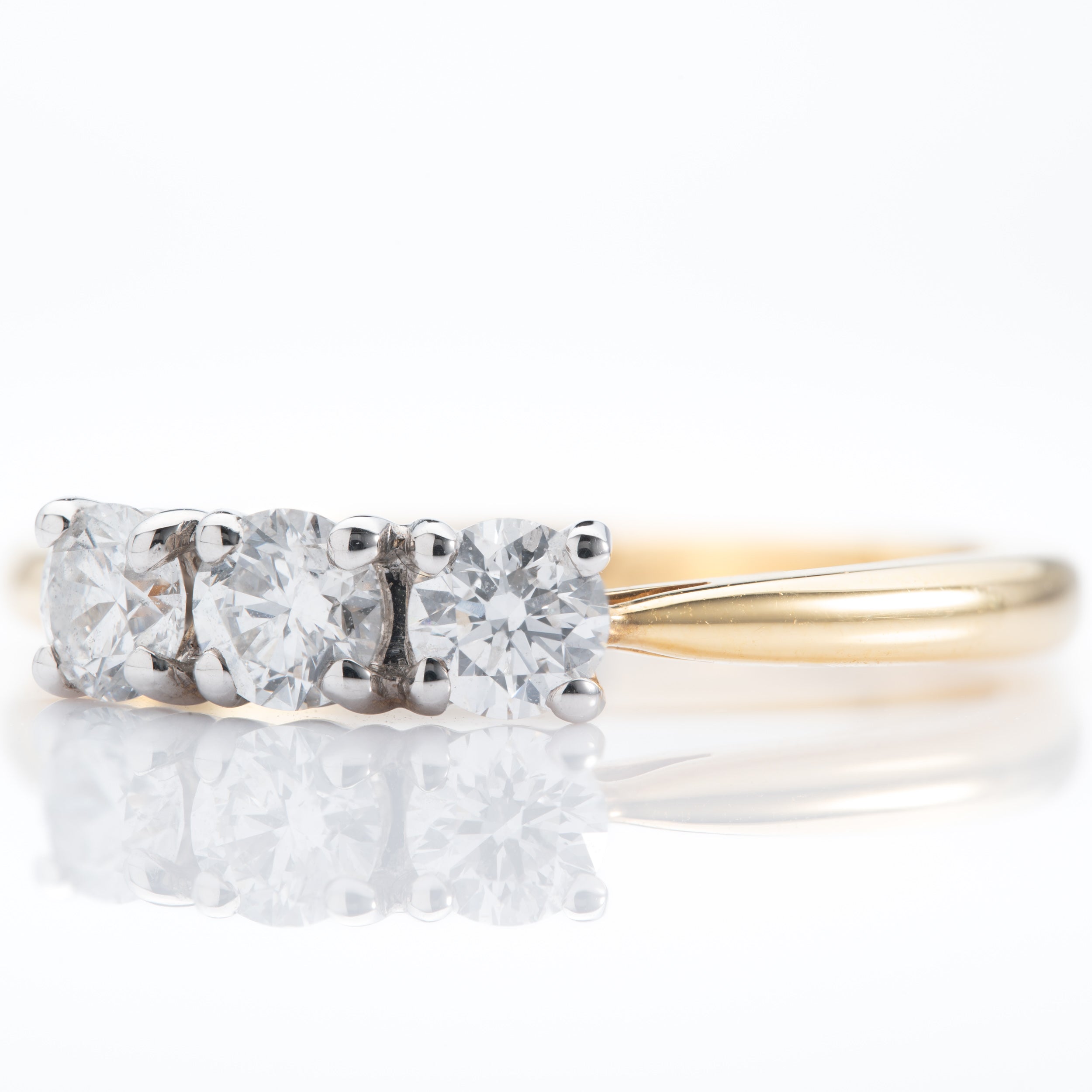 18ct Gold Diamond Set Trilogy Ring