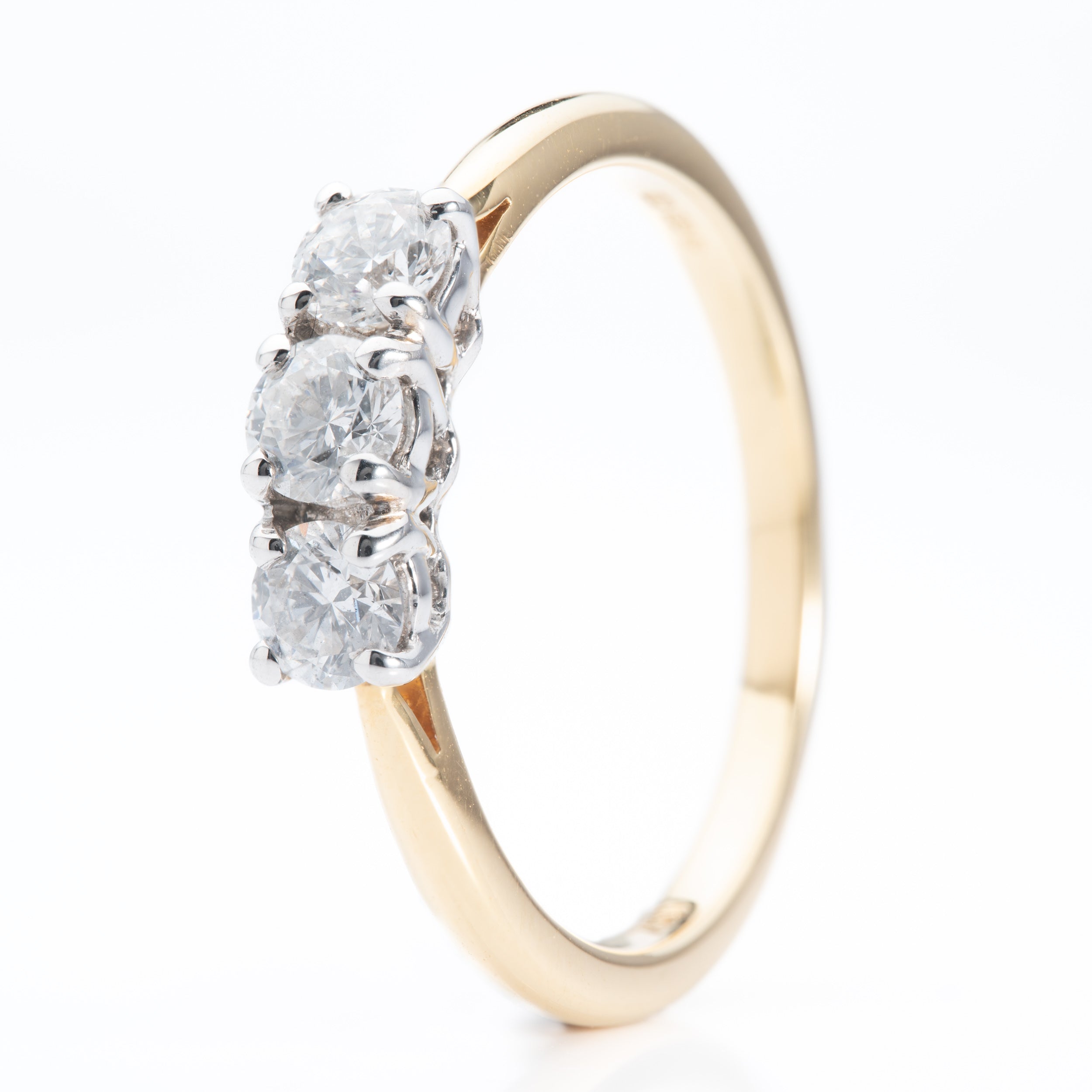18ct Gold Diamond Set Trilogy Ring