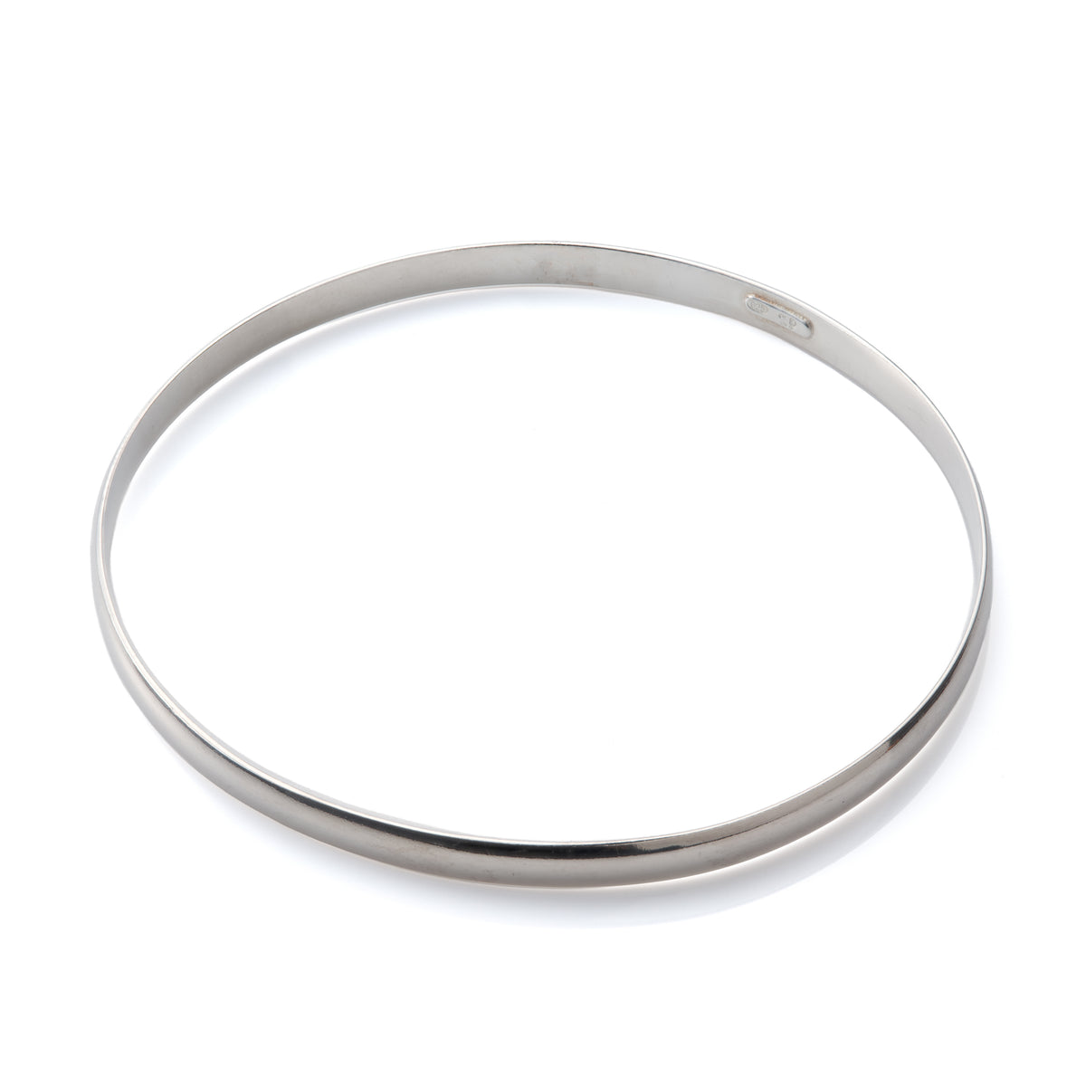 Sterling Silver 4mm Width, 65mm Internal Diameter Slave Bangle