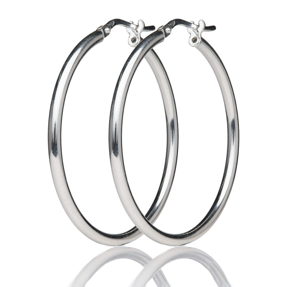 Silver 34mm Hoop Earrings
