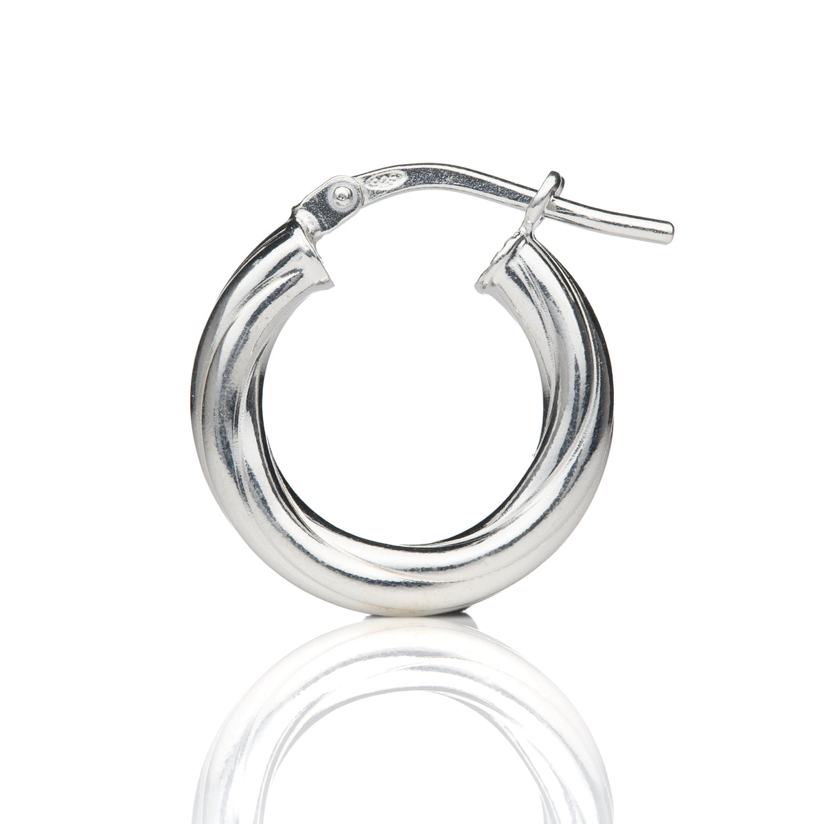 Silver 15mm Twist Hoop Earrings